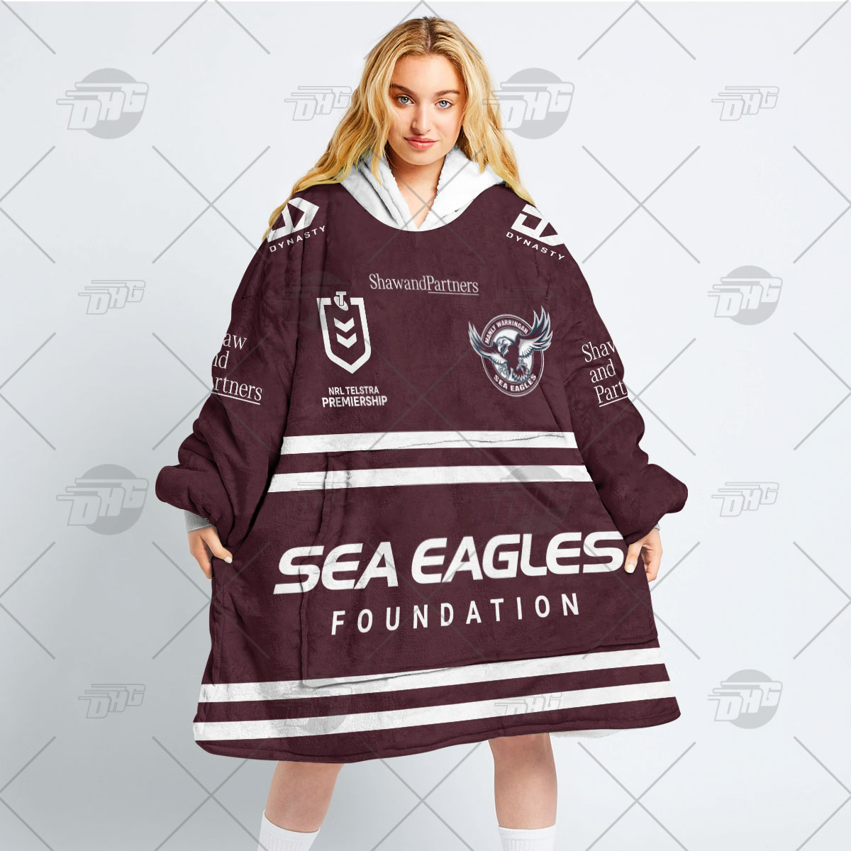 Personalised NRL Manly Warringah Sea Eagles Oodie 2023 Home - Famjoys Personalised NRL Manly Warringah Sea Eagles Oodie 2023 Home - Famjoys