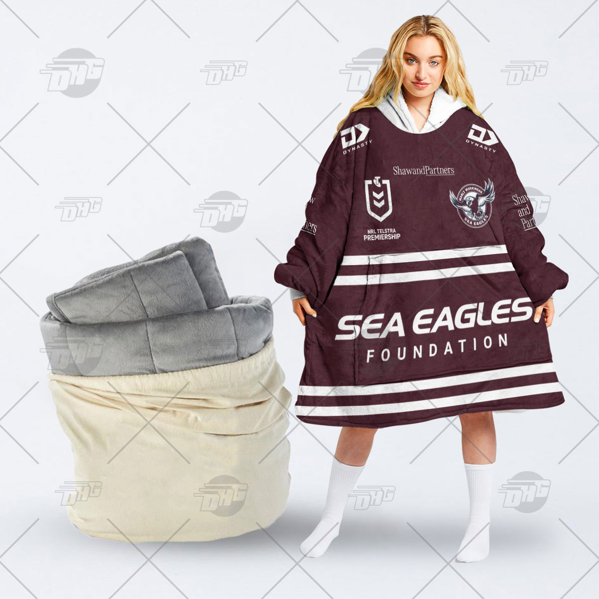 Personalised NRL Manly Warringah Sea Eagles Oodie 2023 Home - Famjoys Personalised NRL Manly Warringah Sea Eagles Oodie 2023 Home - Famjoys