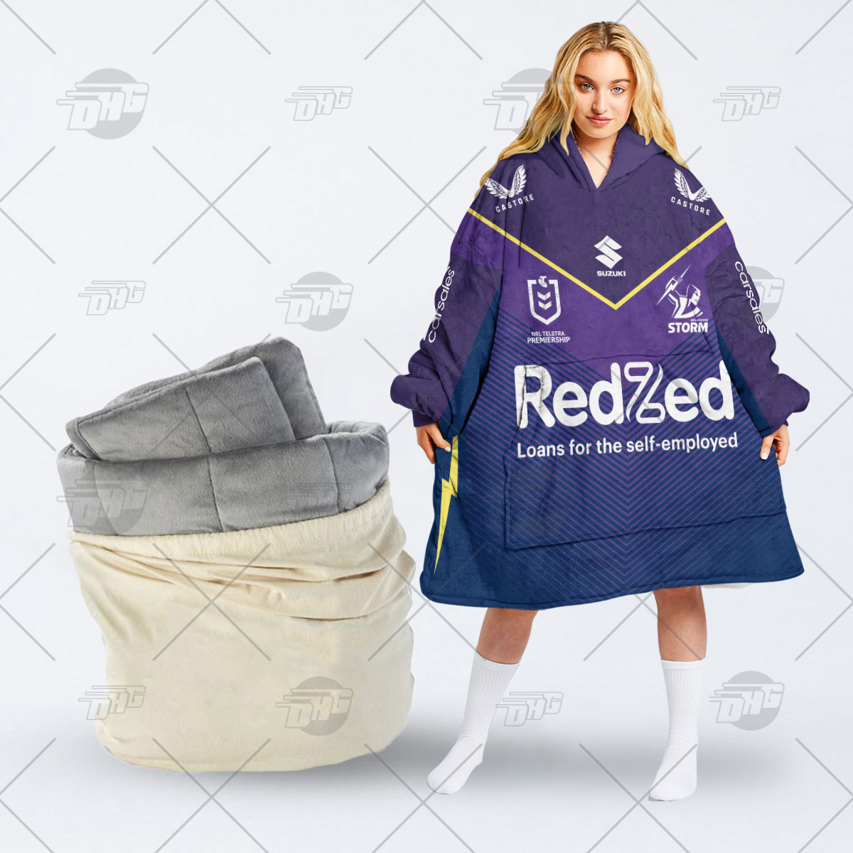Personalised NRL Melbourne Storm Oodie 2023 Home - Famjoys Personalised NRL Melbourne Storm Oodie 2023 Home - Famjoys