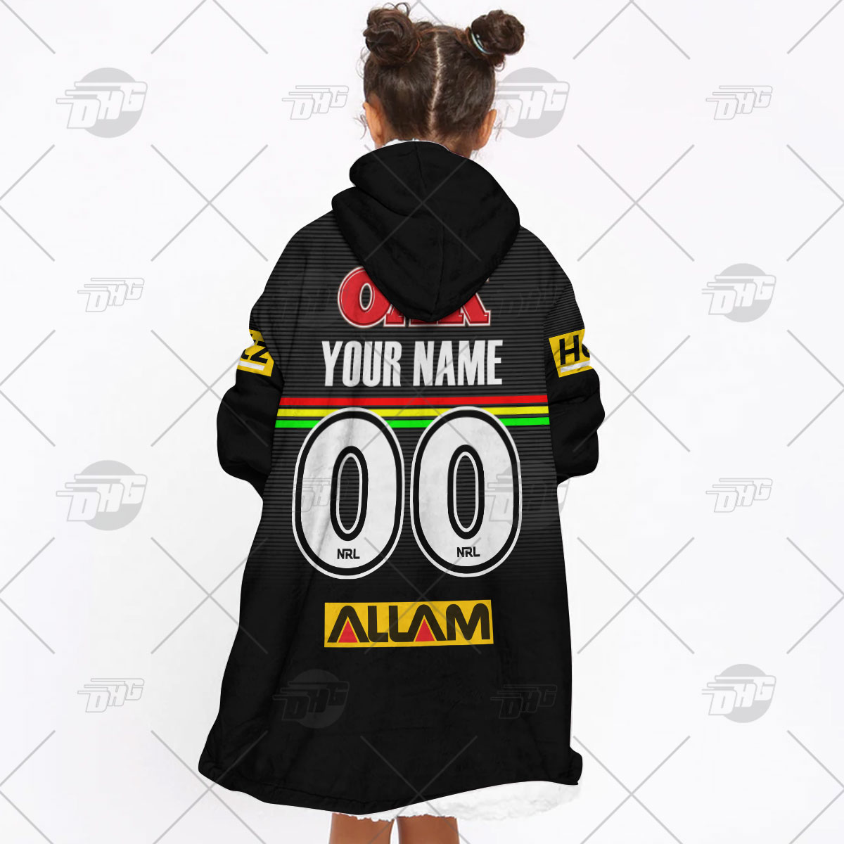 Personalised NRL Penrith Panthers 2022 Grand Final Oodie with Team Signature - Famjoys Personalised NRL Penrith Panthers 2022 Grand Final Oodie with Team Signature - Famjoys