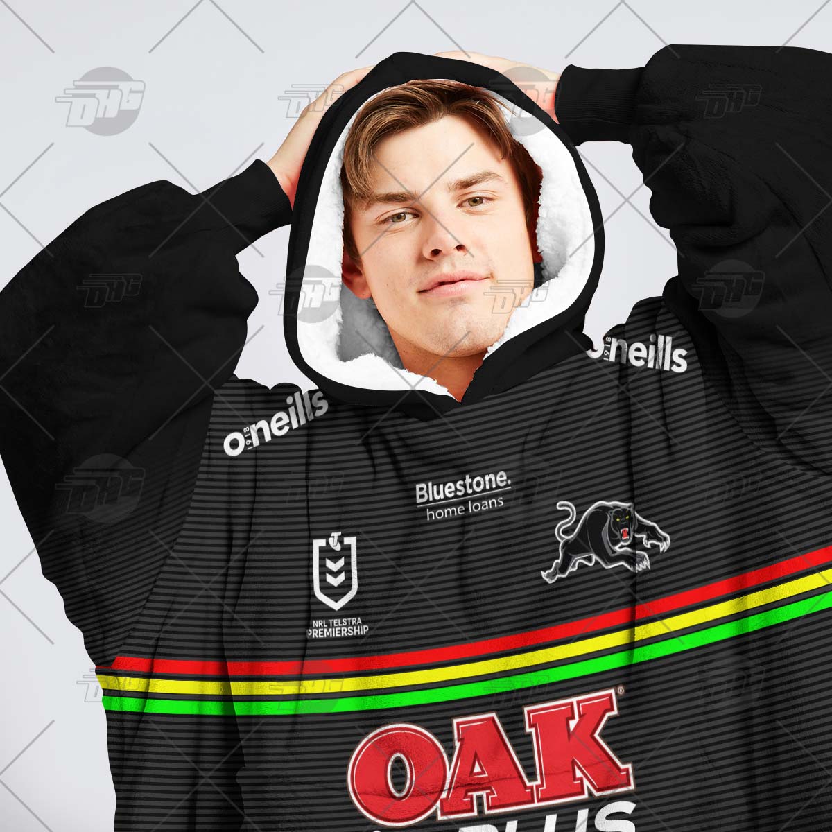 Personalised NRL Penrith Panthers 2022 Grand Final Oodie with Team Signature - Famjoys Personalised NRL Penrith Panthers 2022 Grand Final Oodie with Team Signature - Famjoys