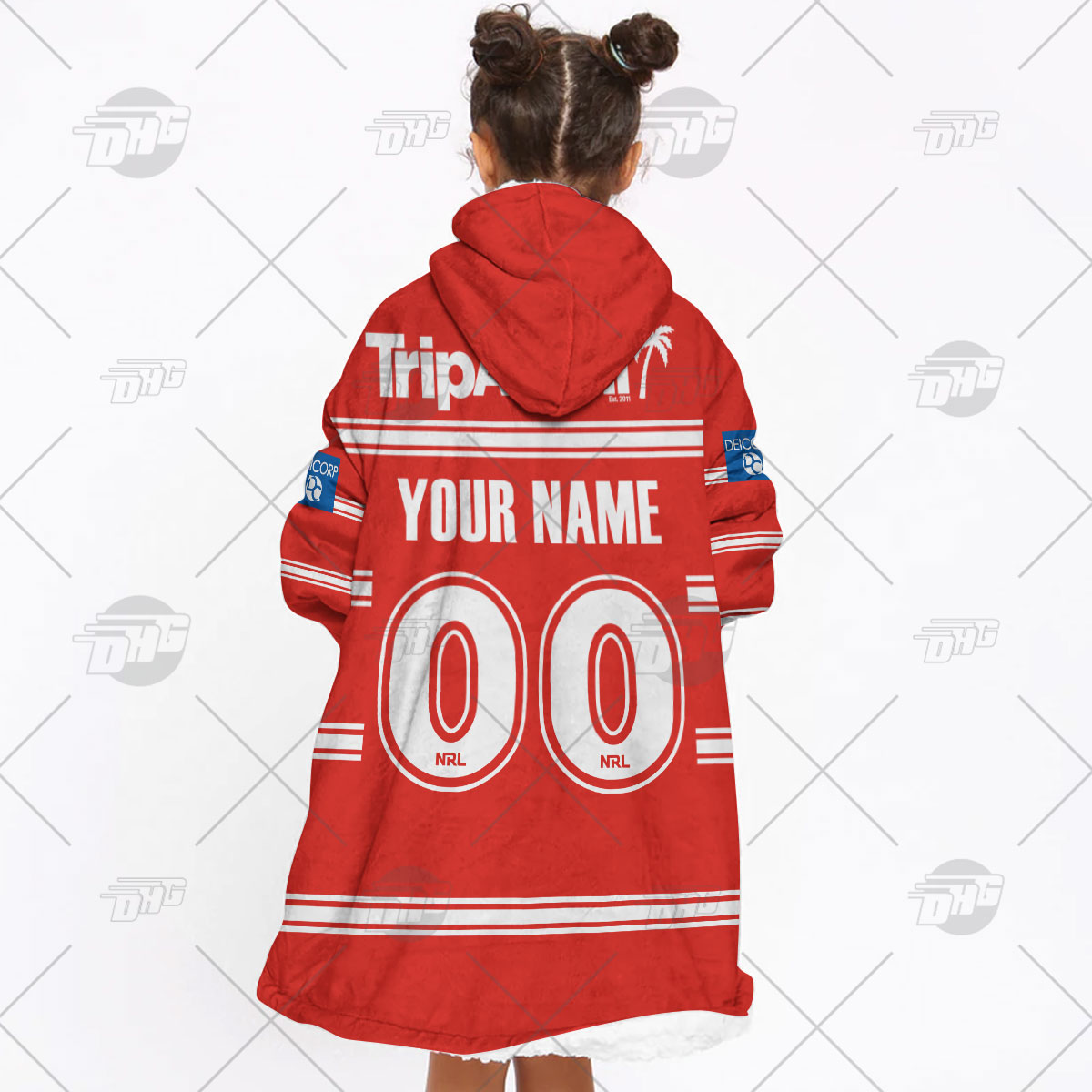 Personalised NRL St George Illawarra Dragons Oodie 2023 Away - Famjoys Personalised NRL St George Illawarra Dragons Oodie 2023 Away - Famjoys