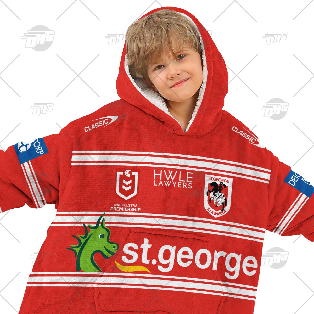 Personalised NRL St George Illawarra Dragons Oodie 2023 Away - Famjoys Personalised NRL St George Illawarra Dragons Oodie 2023 Away - Famjoys