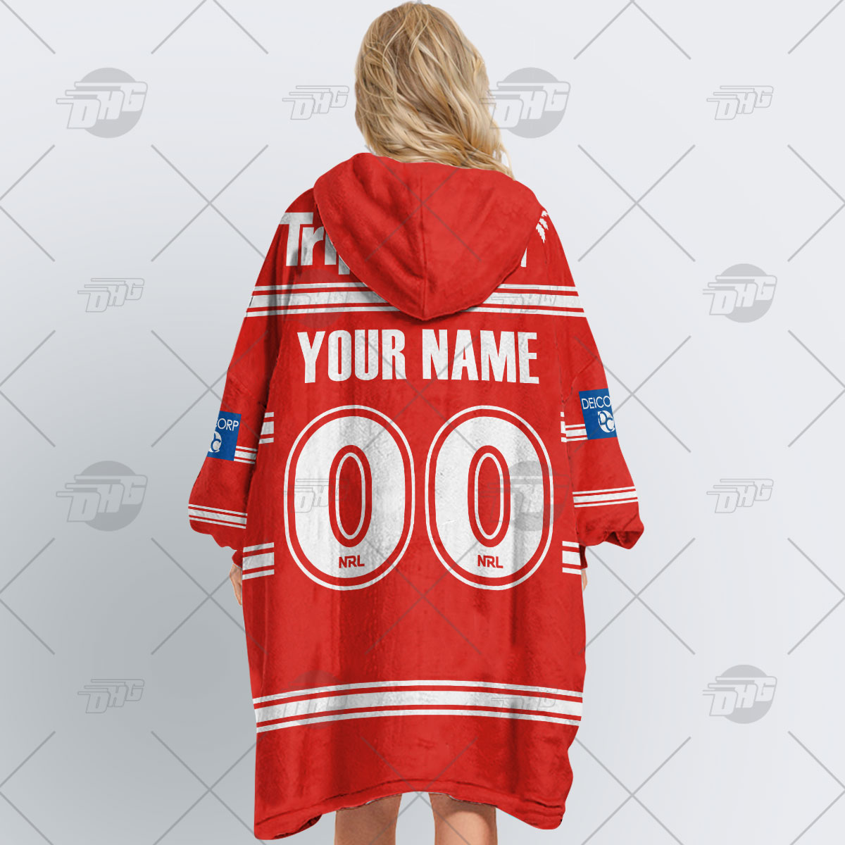 Personalised NRL St George Illawarra Dragons Oodie 2023 Away - Famjoys Personalised NRL St George Illawarra Dragons Oodie 2023 Away - Famjoys