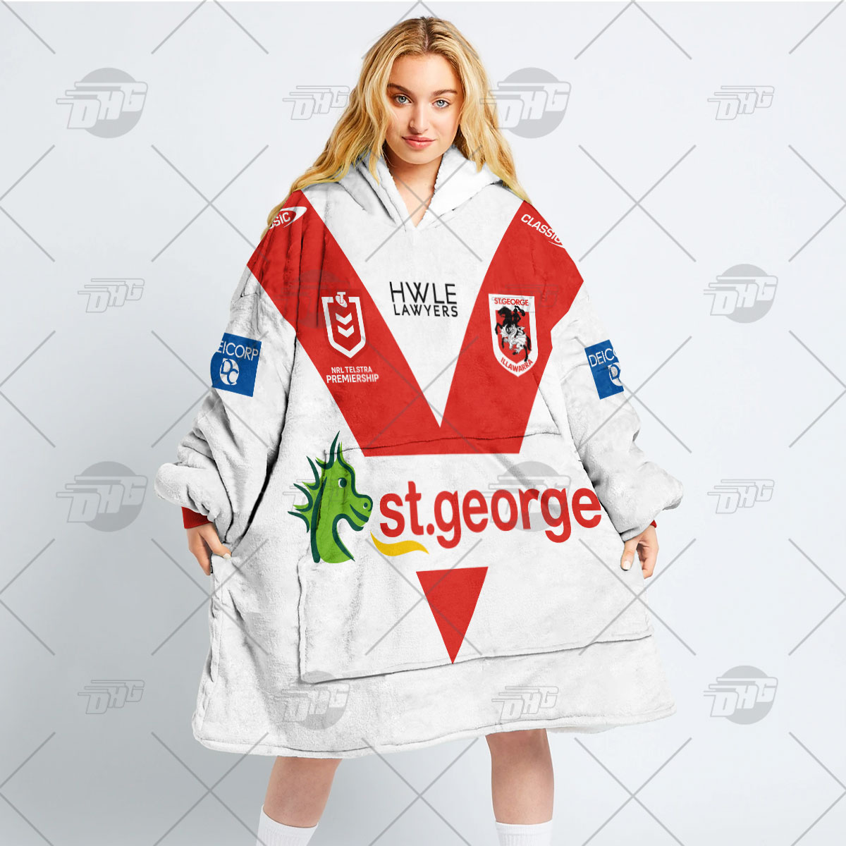 Personalised NRL St George Illawarra Dragons Oodie 2023 Home - Famjoys Personalised NRL St George Illawarra Dragons Oodie 2023 Home - Famjoys