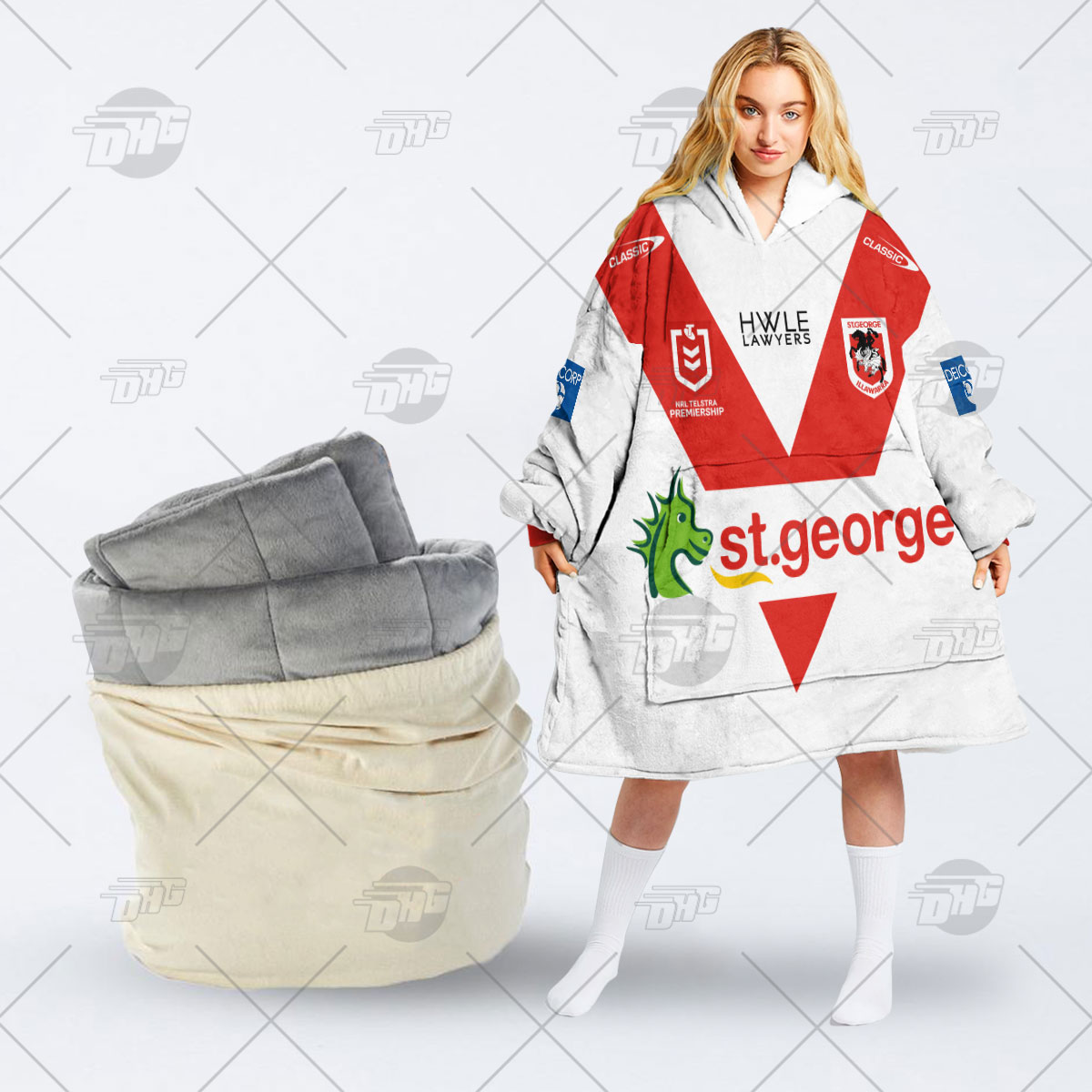 Personalised NRL St George Illawarra Dragons Oodie 2023 Home - Famjoys Personalised NRL St George Illawarra Dragons Oodie 2023 Home - Famjoys