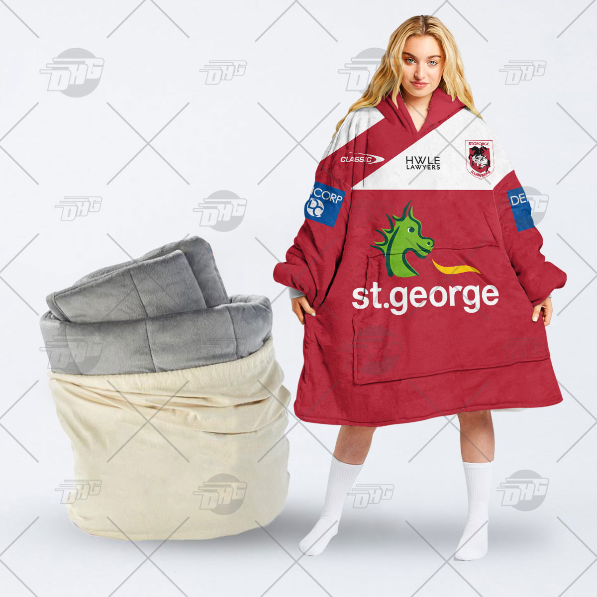 Personalised NRL St George Illawarra Dragons Oodie 2023 Trainning - Famjoys Personalised NRL St George Illawarra Dragons Oodie 2023 Trainning - Famjoys