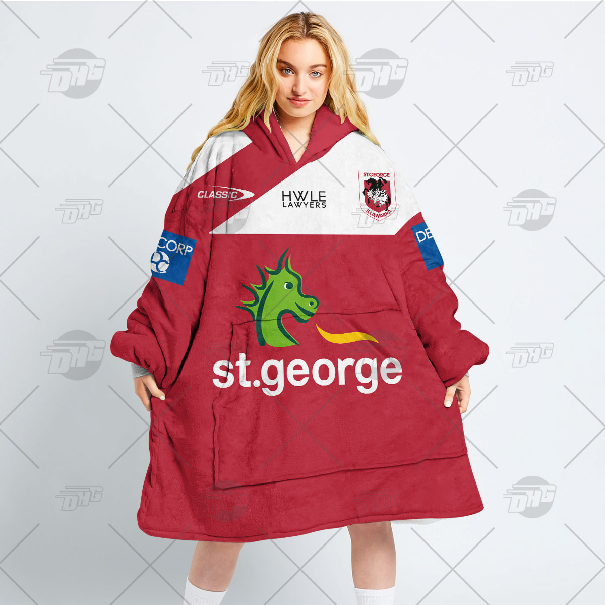 Personalised NRL St George Illawarra Dragons Oodie 2023 Trainning - Famjoys Personalised NRL St George Illawarra Dragons Oodie 2023 Trainning - Famjoys