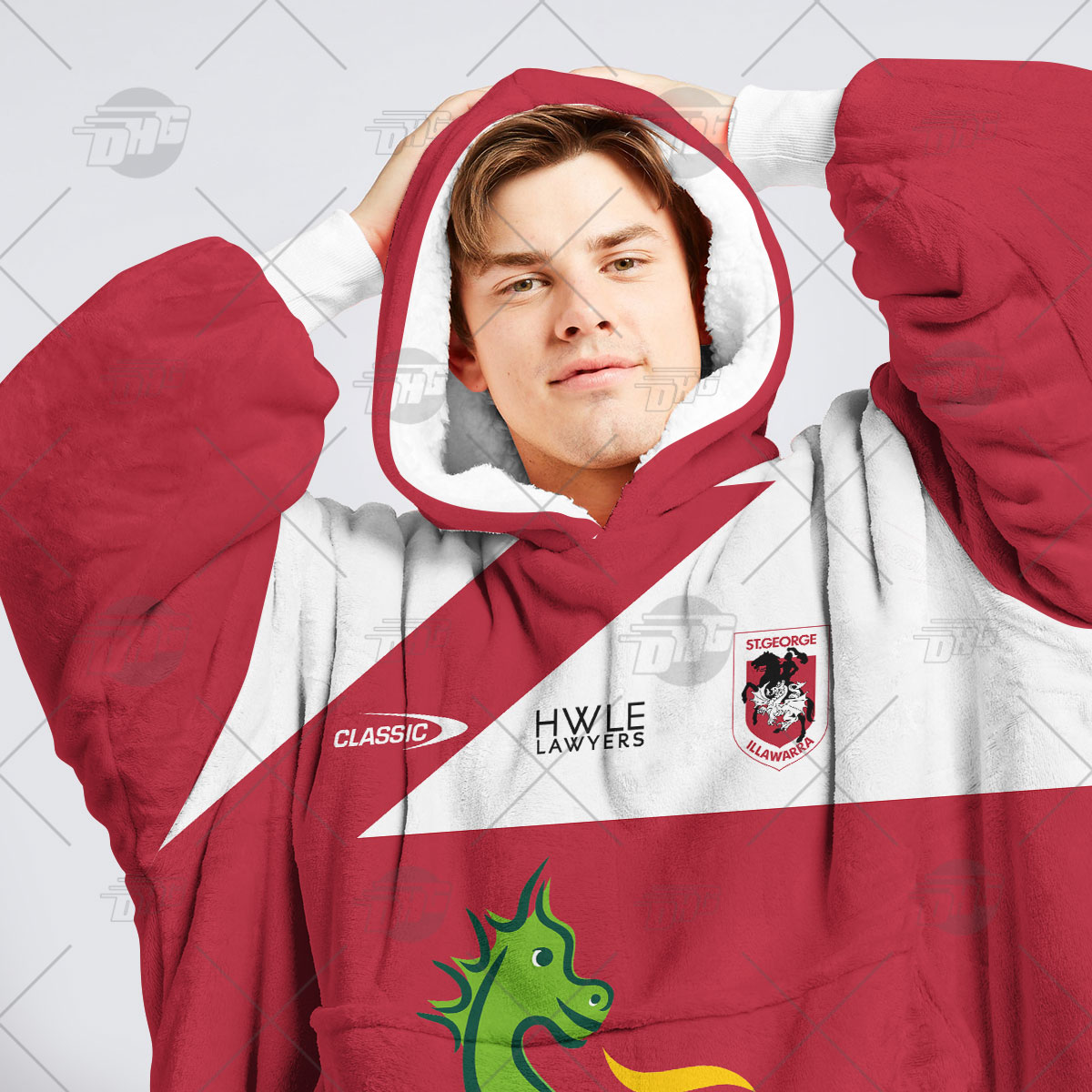 Personalised NRL St George Illawarra Dragons Oodie 2023 Trainning - Famjoys Personalised NRL St George Illawarra Dragons Oodie 2023 Trainning - Famjoys