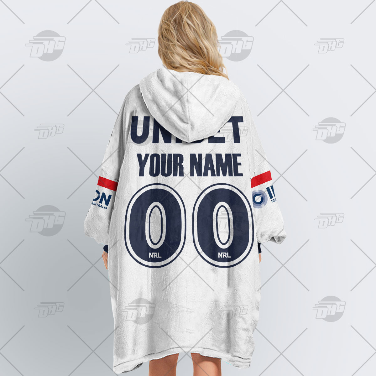 Personalised NRL Sydney Roosters Oodie 2023 Away - Famjoys Personalised NRL Sydney Roosters Oodie 2023 Away - Famjoys
