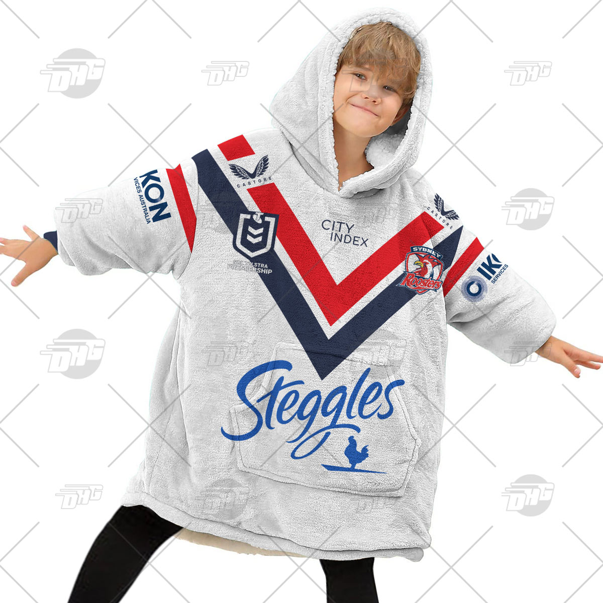 Personalised NRL Sydney Roosters Oodie 2023 Away - Famjoys Personalised NRL Sydney Roosters Oodie 2023 Away - Famjoys