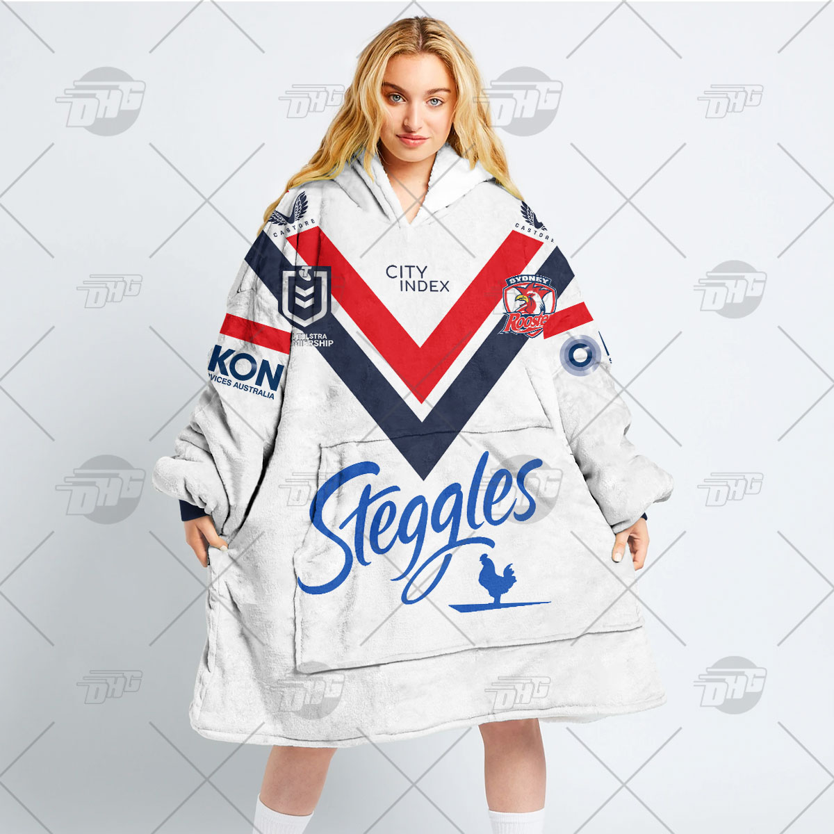 Personalised NRL Sydney Roosters Oodie 2023 Away - Famjoys Personalised NRL Sydney Roosters Oodie 2023 Away - Famjoys