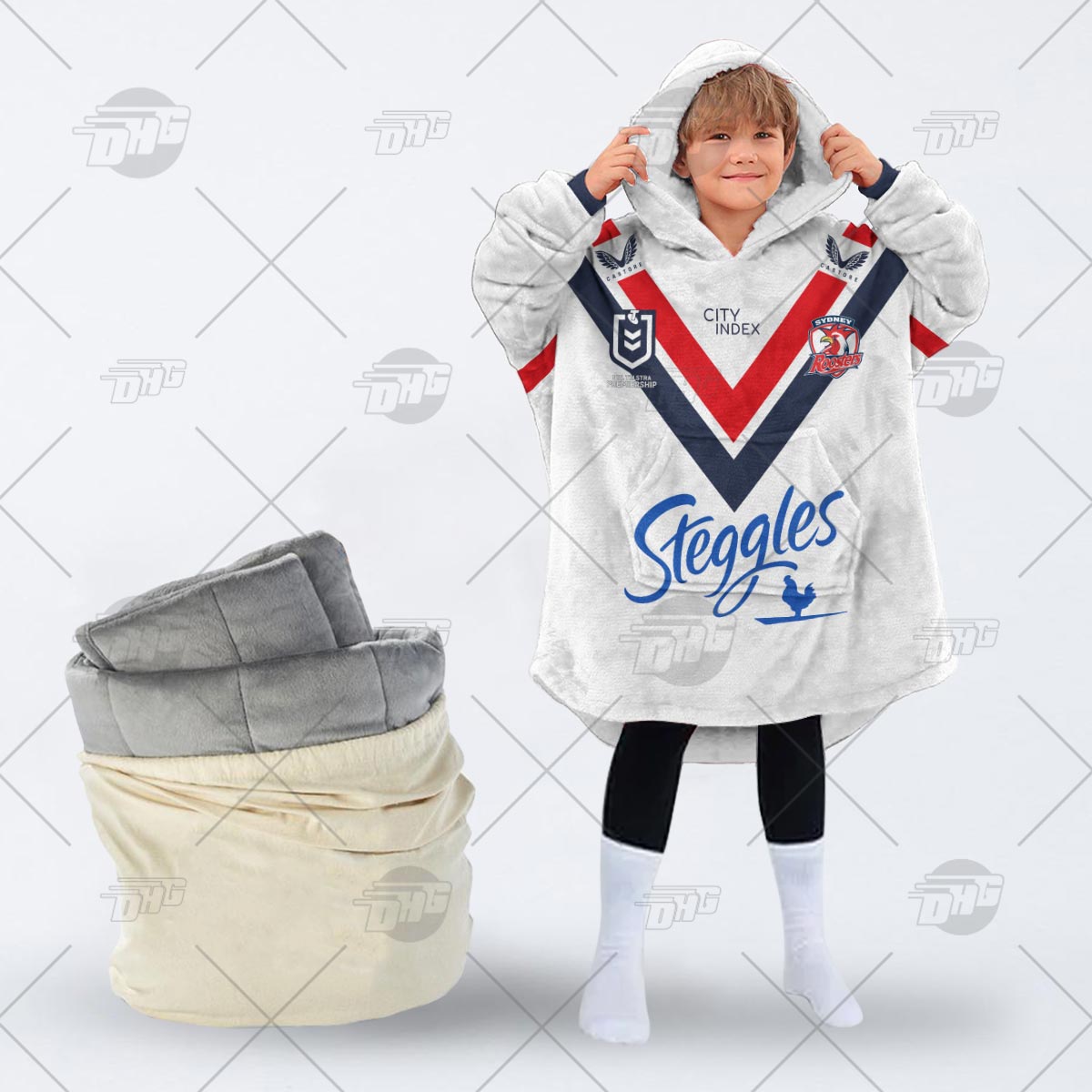 Personalised NRL Sydney Roosters Oodie 2023 Away - Famjoys Personalised NRL Sydney Roosters Oodie 2023 Away - Famjoys