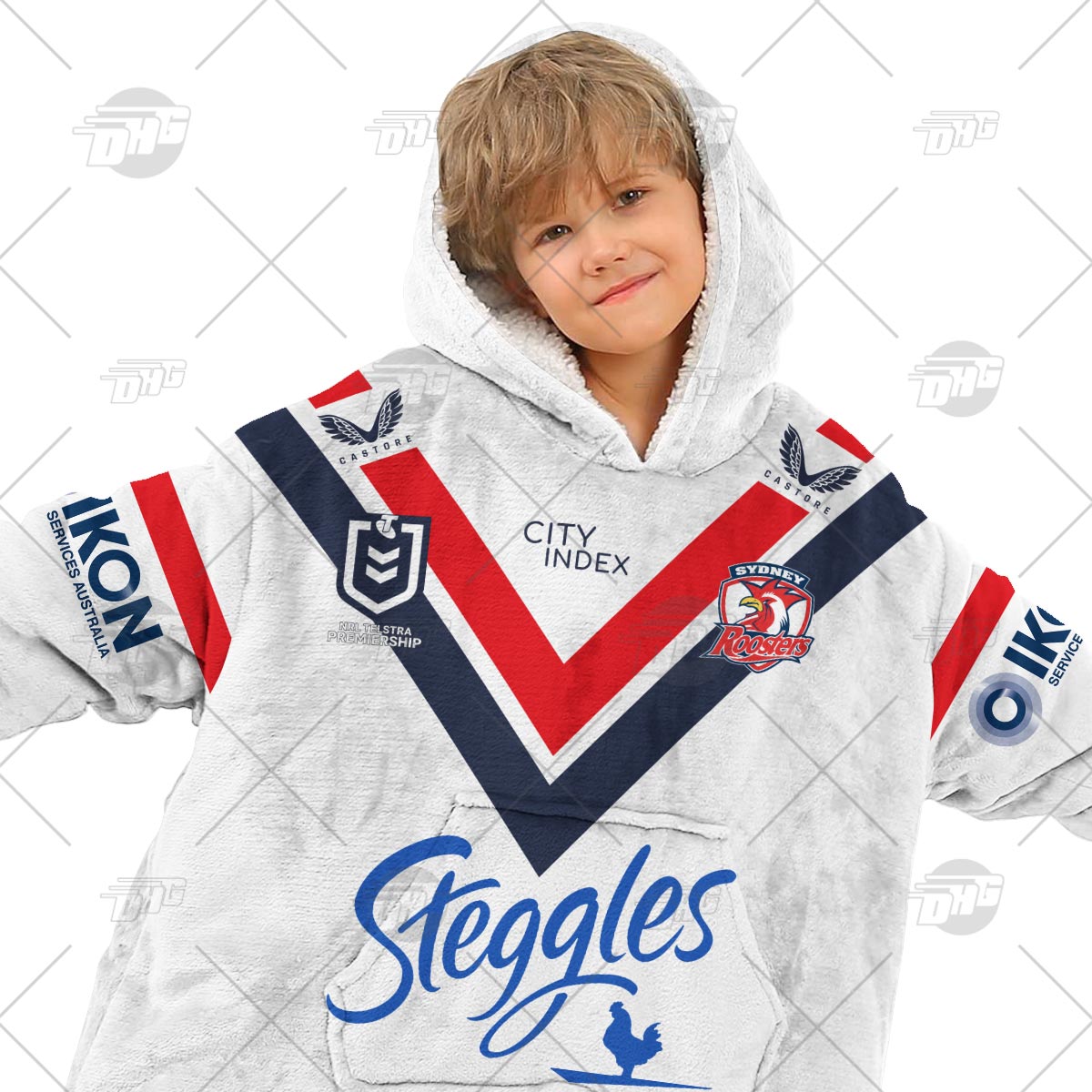 Personalised NRL Sydney Roosters Oodie 2023 Away - Famjoys Personalised NRL Sydney Roosters Oodie 2023 Away - Famjoys