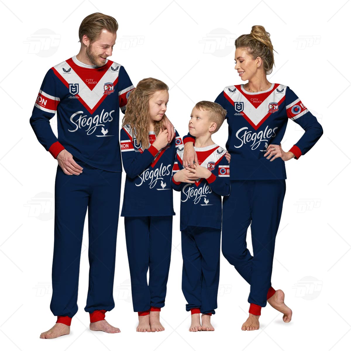 Personalised NRL Sydney Roosters Pyjamas For Family - Famjoys Personalised NRL Sydney Roosters Pyjamas For Family - Famjoys