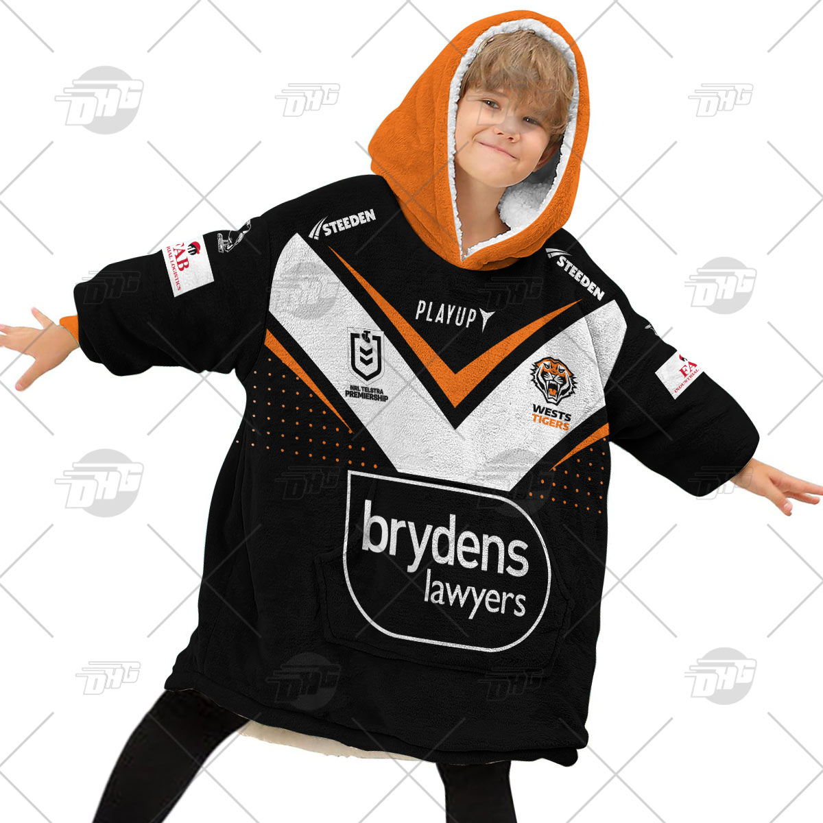 Personalised NRL WESTS TIGERS Oodie 2023 Home - Famjoys Personalised NRL WESTS TIGERS Oodie 2023 Home - Famjoys