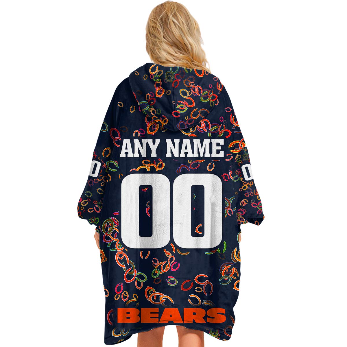Personalize Chicago Bears Hoodie Blanket - Famjoys Personalize Chicago Bears Hoodie Blanket - Famjoys