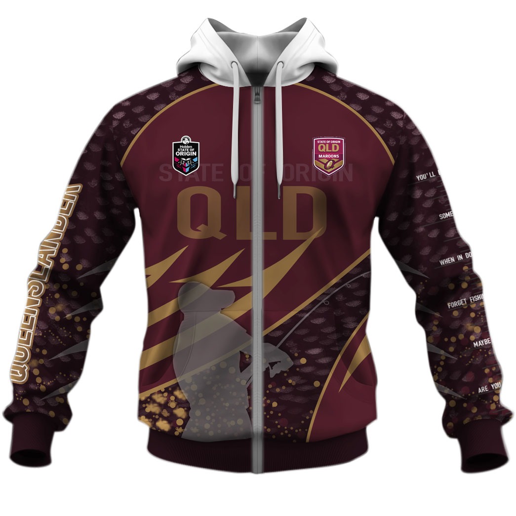 Personalize QLD MAROONS State of Origin Series 2020 Fishing Hoodie - Famjoys Personalize QLD MAROONS State of Origin Series 2020 Fishing Hoodie - Famjoys