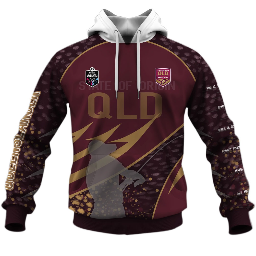 Personalize QLD MAROONS State of Origin Series 2020 Fishing Hoodie - Famjoys Personalize QLD MAROONS State of Origin Series 2020 Fishing Hoodie - Famjoys