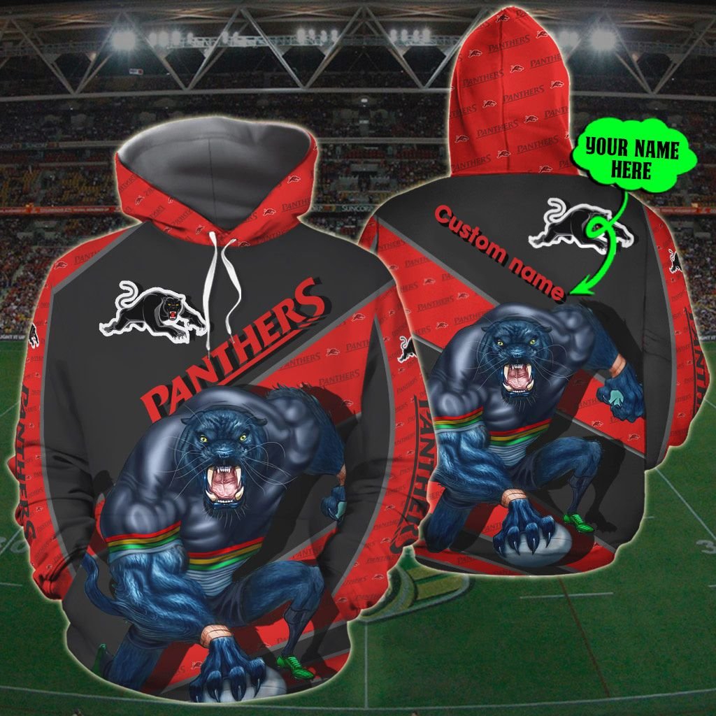 Personalized 3D Hoodie Penrith Panthers Nrl Custom Name 3D All Over Print Zip Up Hoodie Option - Famjoys Personalized 3D Hoodie Penrith Panthers Nrl Custom Name 3D All Over Print Zip Up Hoodie Option - Famjoys