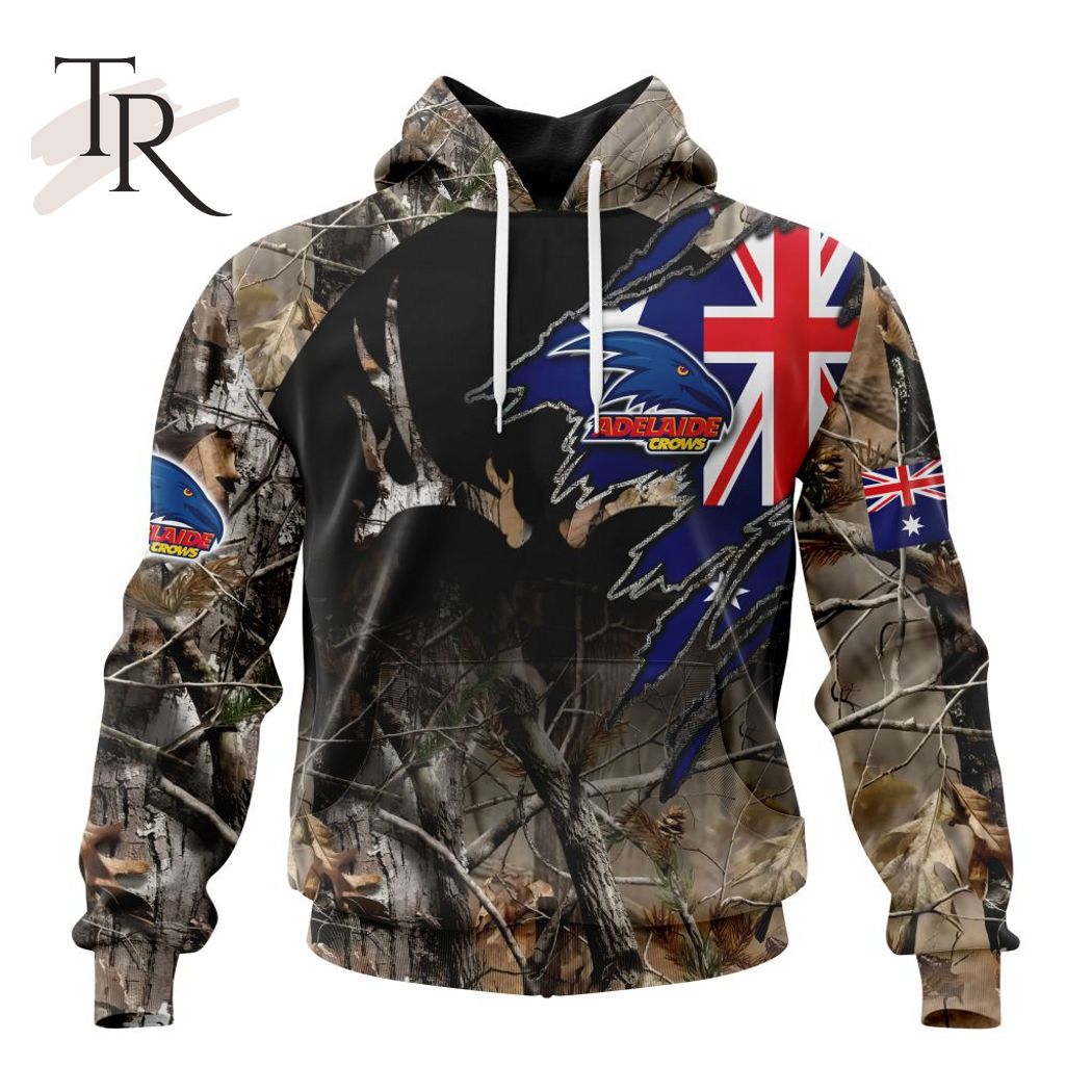 Personalized AFL Adelaide Crows Special Camo Realtree Hunting Hoodie 3D - Famjoys Personalized AFL Adelaide Crows Special Camo Realtree Hunting Hoodie 3D - Famjoys