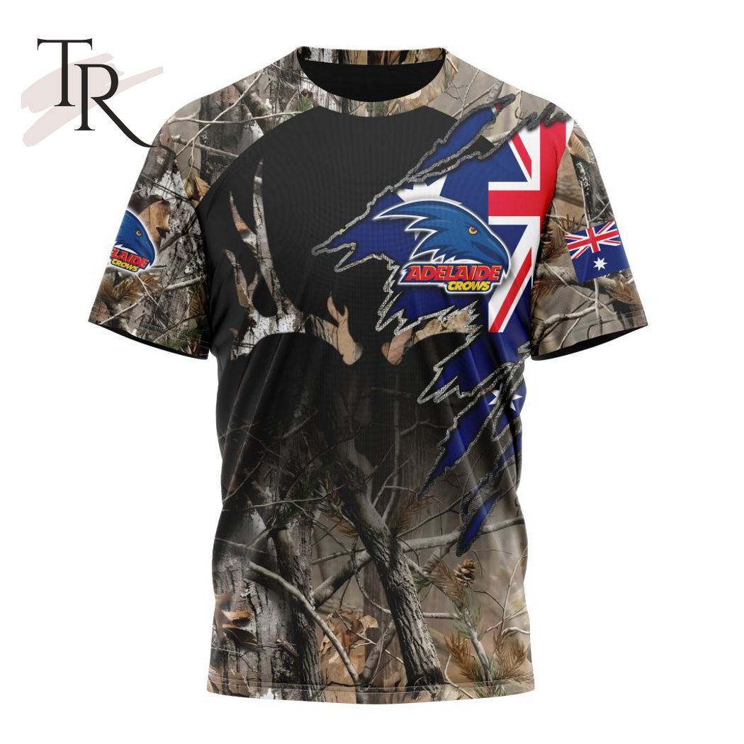 Personalized AFL Adelaide Crows Special Camo Realtree Hunting Hoodie 3D - Famjoys Personalized AFL Adelaide Crows Special Camo Realtree Hunting Hoodie 3D - Famjoys
