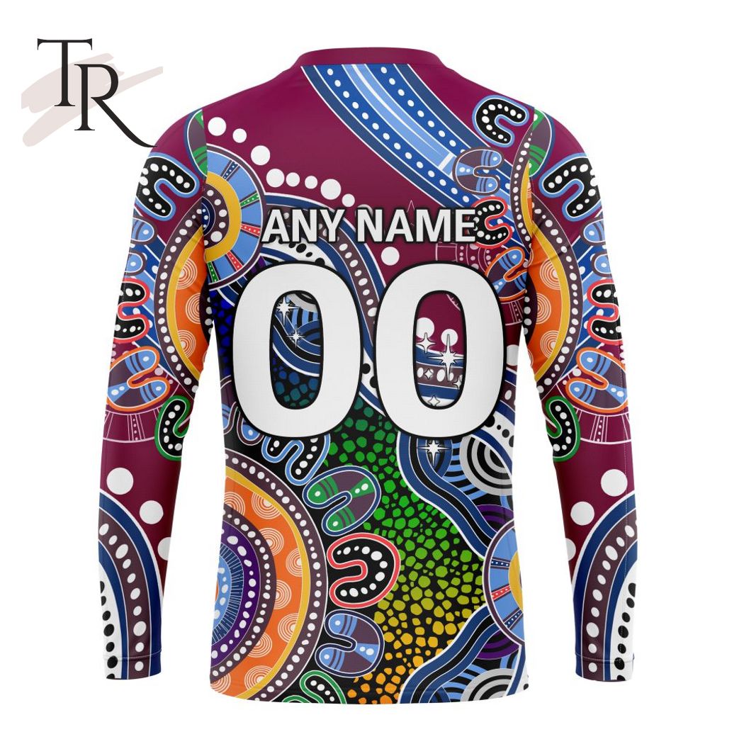 Personalized AFL Brisbane Lions Special Indigenous Design Hoodie 3D - Famjoys Personalized AFL Brisbane Lions Special Indigenous Design Hoodie 3D - Famjoys