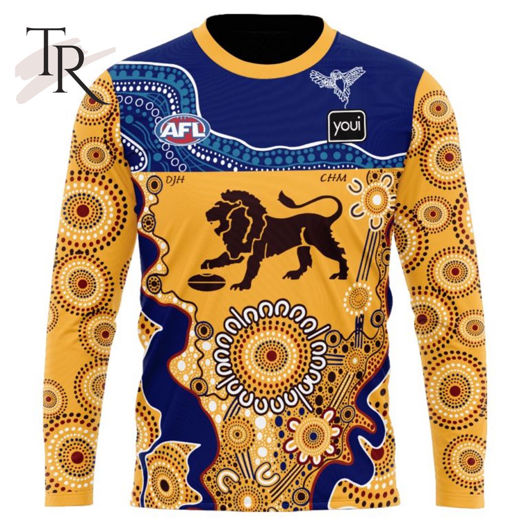 Personalized AFL Brisbane Lions Special Indigenous Design Hoodie 3D - Famjoys Personalized AFL Brisbane Lions Special Indigenous Design Hoodie 3D - Famjoys