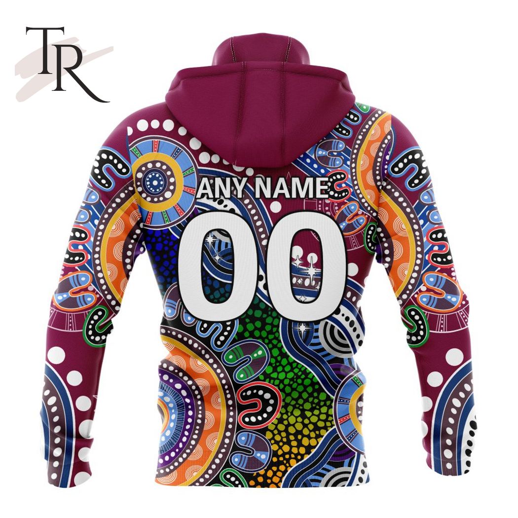 Personalized AFL Brisbane Lions Special Indigenous Design Hoodie 3D - Famjoys Personalized AFL Brisbane Lions Special Indigenous Design Hoodie 3D - Famjoys
