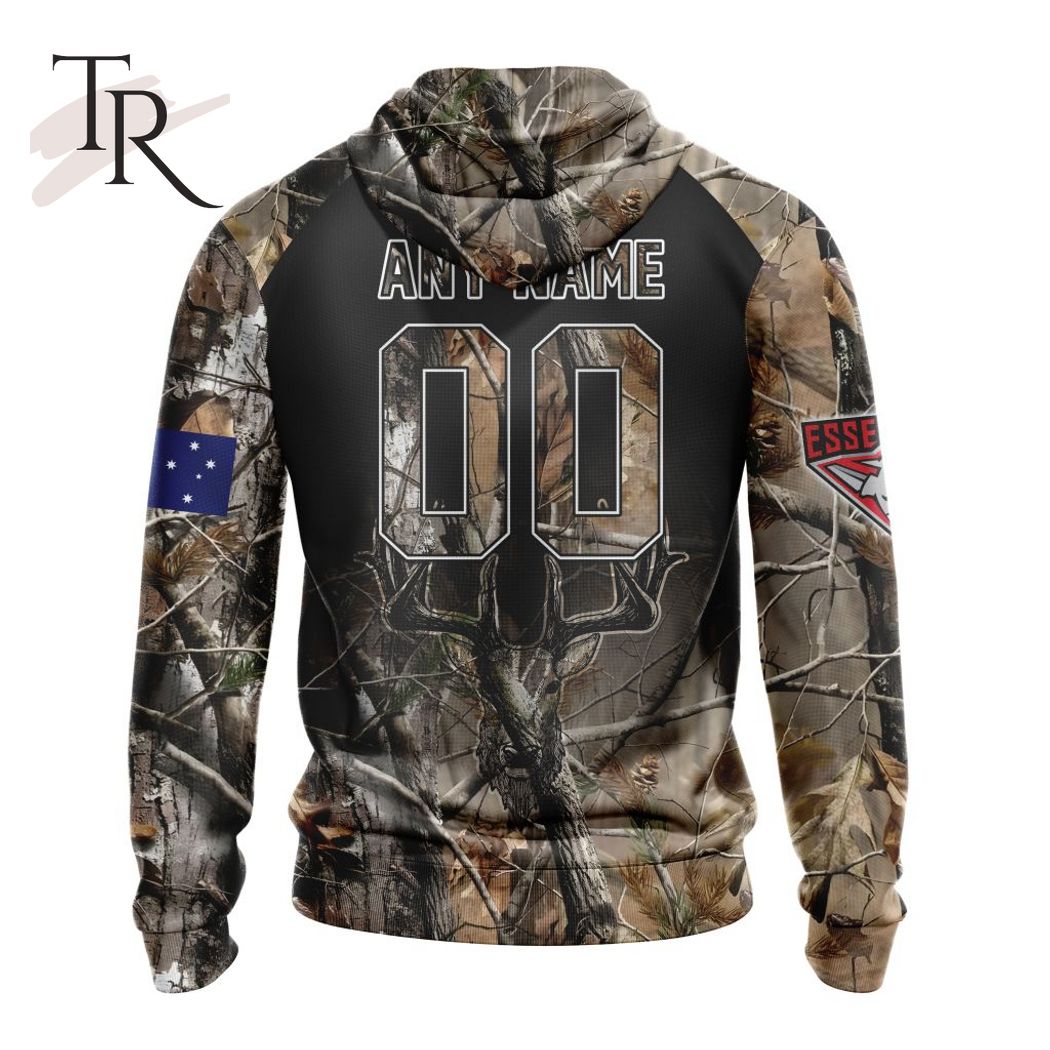 Personalized AFL Essendon Football Club Special Camo Realtree Hunting Hoodie 3D - Famjoys Personalized AFL Essendon Football Club Special Camo Realtree Hunting Hoodie 3D - Famjoys