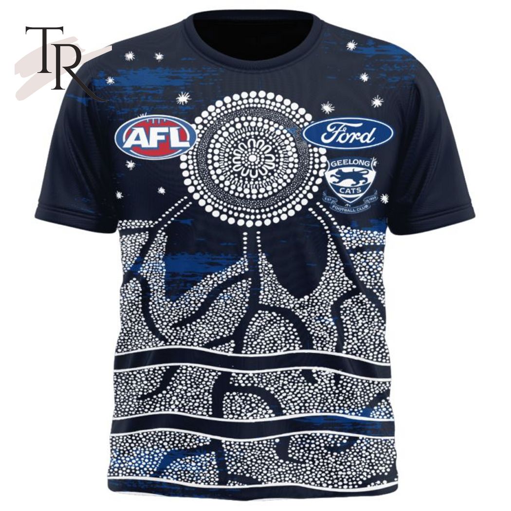 Personalized AFL Geelong Cats Special Indigenous Design Hoodie 3D - Famjoys Personalized AFL Geelong Cats Special Indigenous Design Hoodie 3D - Famjoys