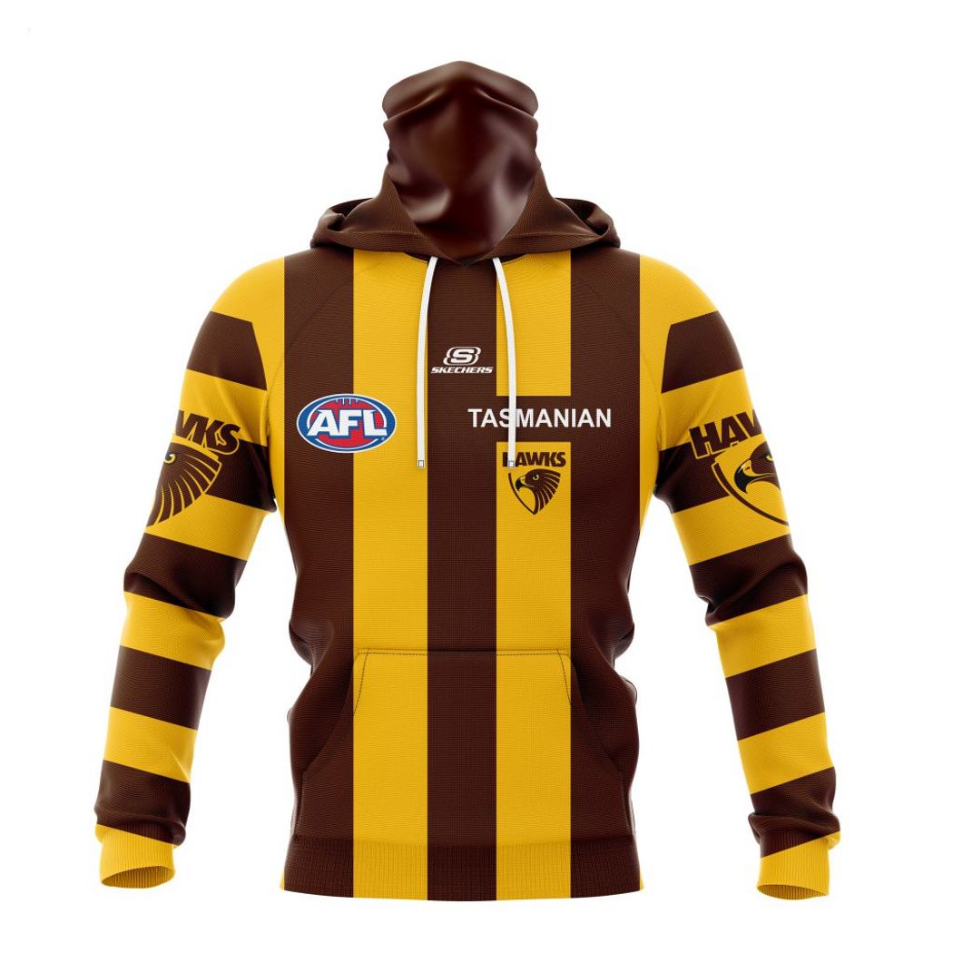 Personalized AFL Hawthorn Football Club Home Kits 2023 T-Shirt - Famjoys Personalized AFL Hawthorn Football Club Home Kits 2023 T-Shirt - Famjoys