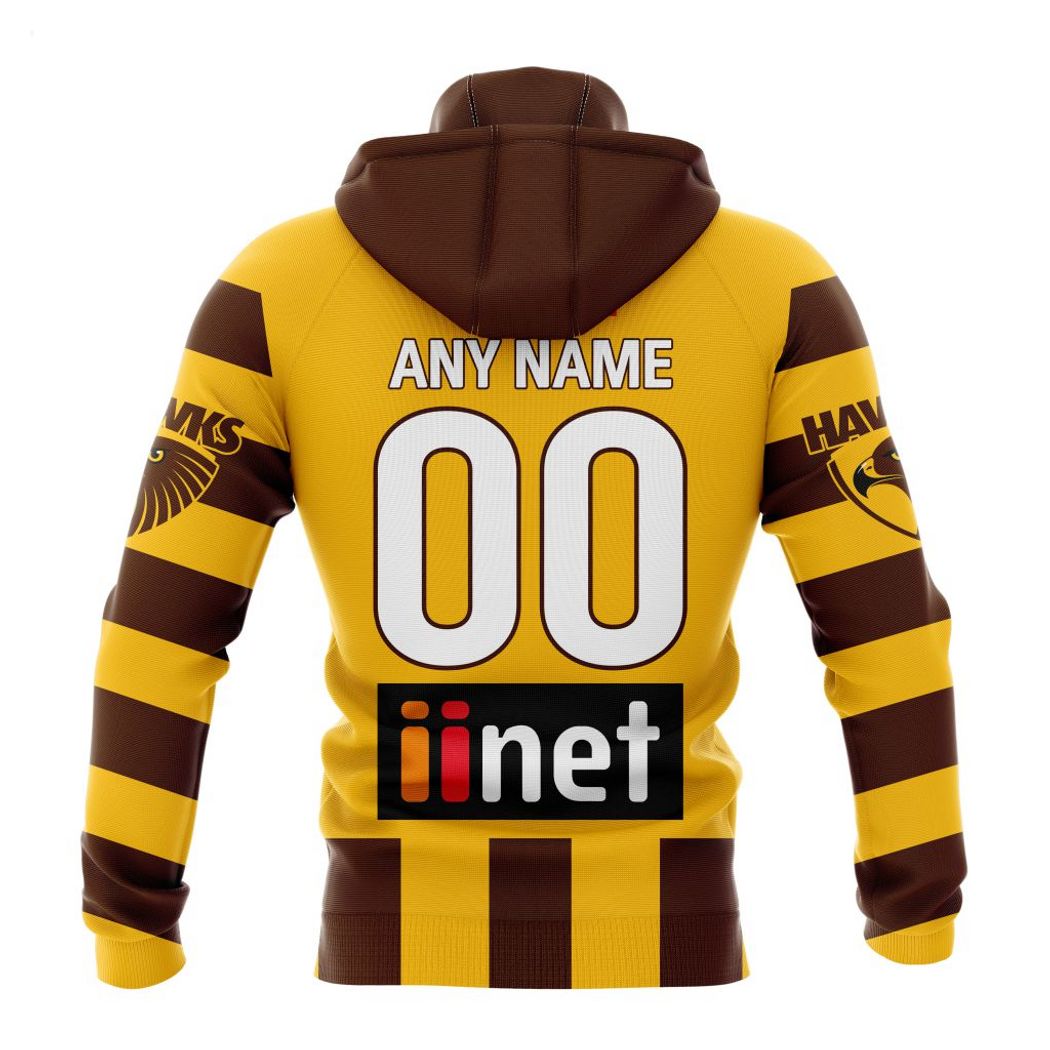 Personalized AFL Hawthorn Football Club Home Kits 2023 T-Shirt - Famjoys Personalized AFL Hawthorn Football Club Home Kits 2023 T-Shirt - Famjoys