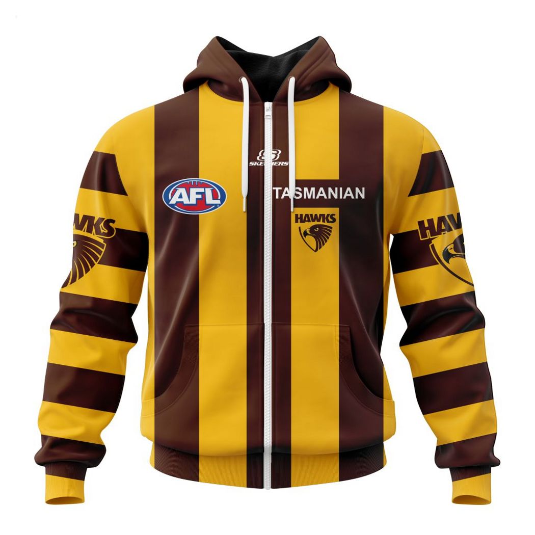 Personalized AFL Hawthorn Football Club Home Kits 2023 T-Shirt - Famjoys Personalized AFL Hawthorn Football Club Home Kits 2023 T-Shirt - Famjoys