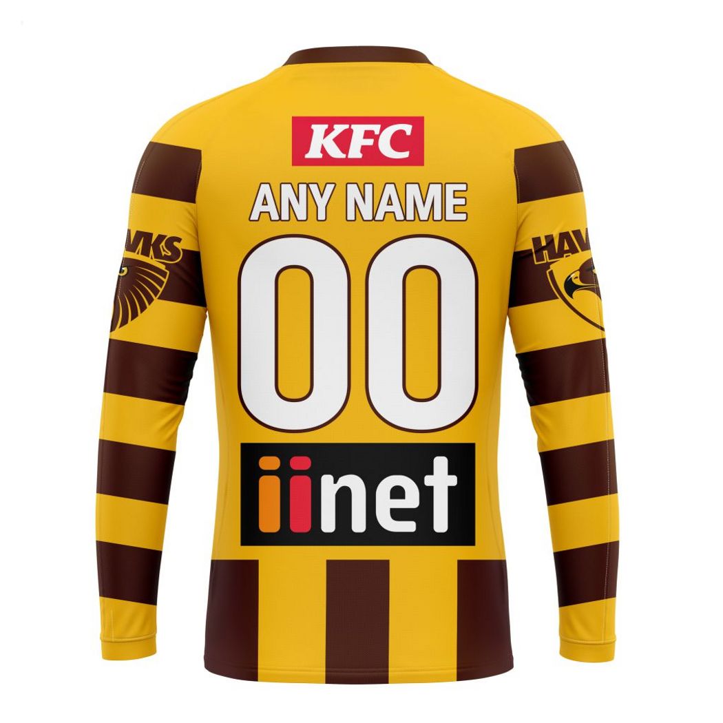 Personalized AFL Hawthorn Football Club Home Kits 2023 T-Shirt - Famjoys Personalized AFL Hawthorn Football Club Home Kits 2023 T-Shirt - Famjoys