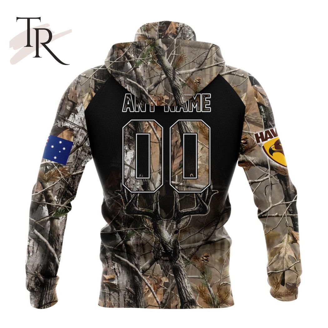 Personalized AFL Hawthorn Football Club Special Camo Realtree Hunting Hoodie 3D - Famjoys Personalized AFL Hawthorn Football Club Special Camo Realtree Hunting Hoodie 3D - Famjoys