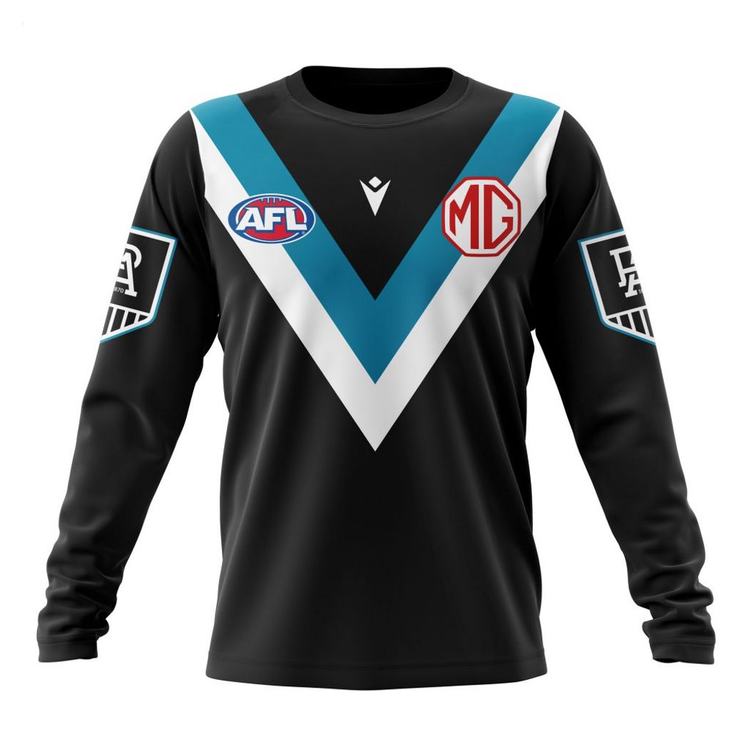 Personalized AFL Port Adelaide Football Club Home Kits 2023 T-Shirt - Famjoys Personalized AFL Port Adelaide Football Club Home Kits 2023 T-Shirt - Famjoys