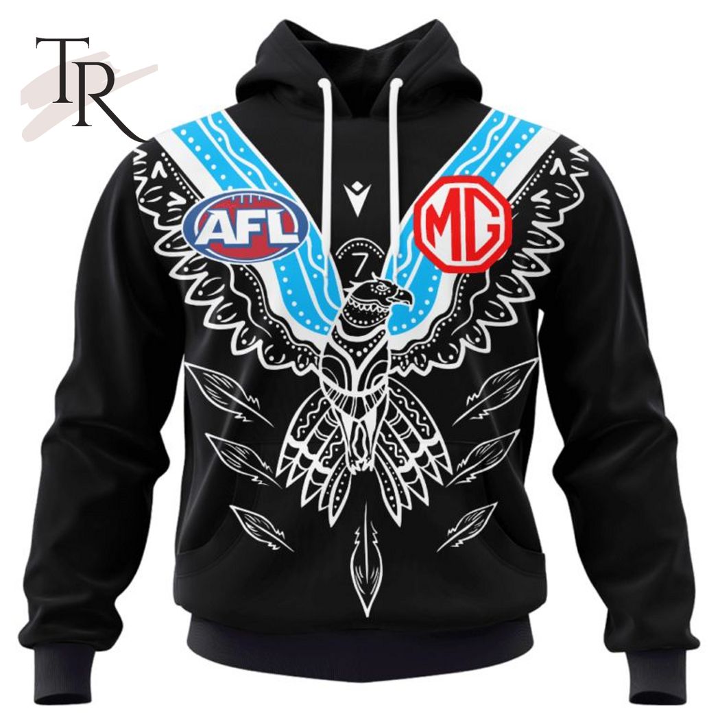Personalized AFL Port Adelaide Football Club Special Indigenous Design Hoodie 3D - Famjoys Personalized AFL Port Adelaide Football Club Special Indigenous Design Hoodie 3D - Famjoys