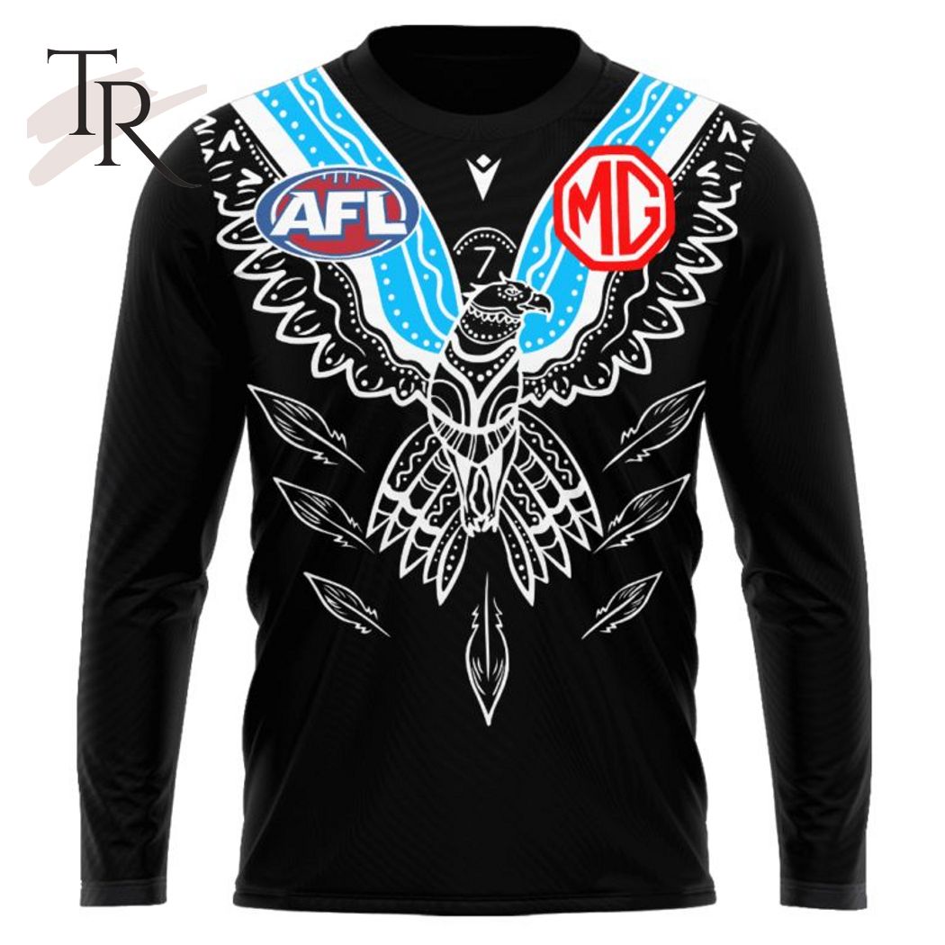 Personalized AFL Port Adelaide Football Club Special Indigenous Design Hoodie 3D - Famjoys Personalized AFL Port Adelaide Football Club Special Indigenous Design Hoodie 3D - Famjoys