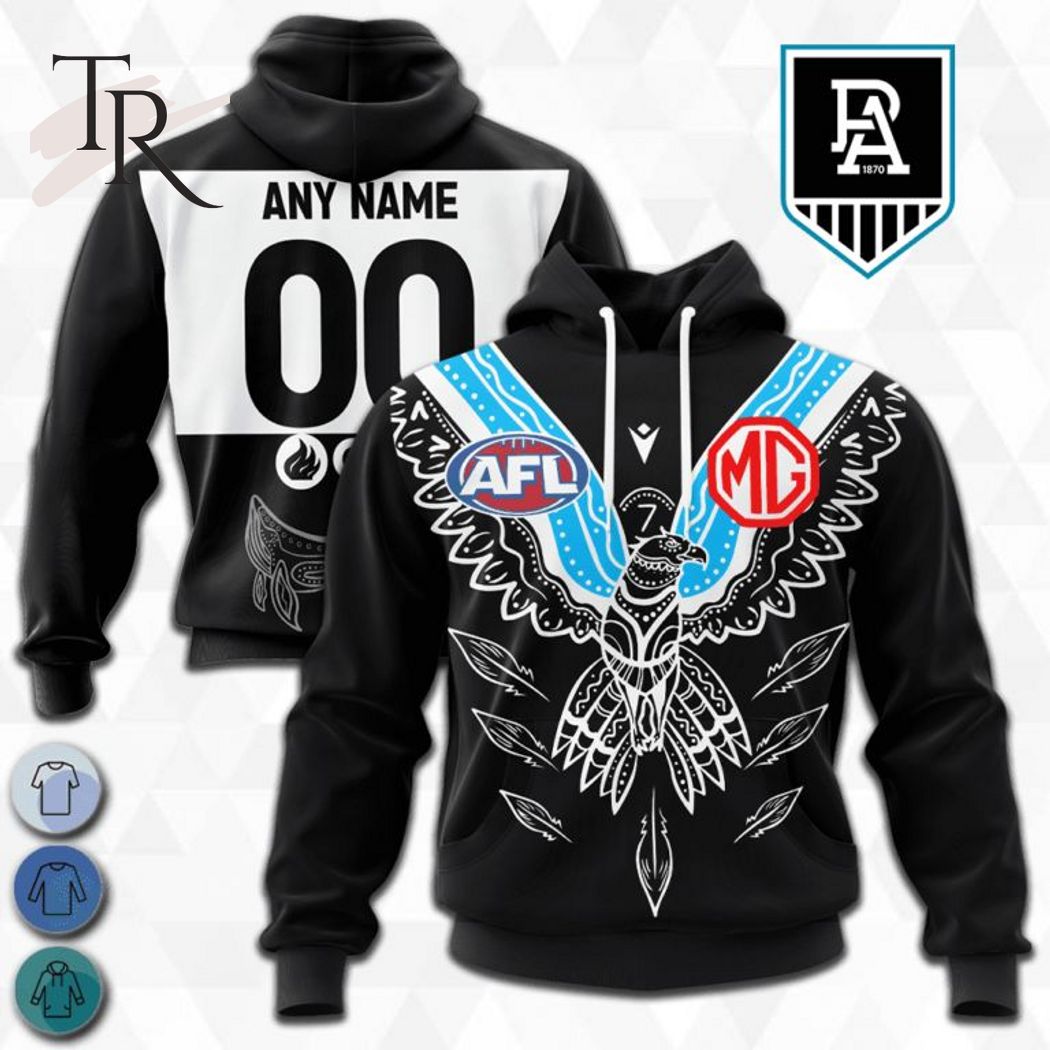 Personalized AFL Port Adelaide Football Club Special Indigenous Design Hoodie 3D - Famjoys Personalized AFL Port Adelaide Football Club Special Indigenous Design Hoodie 3D - Famjoys