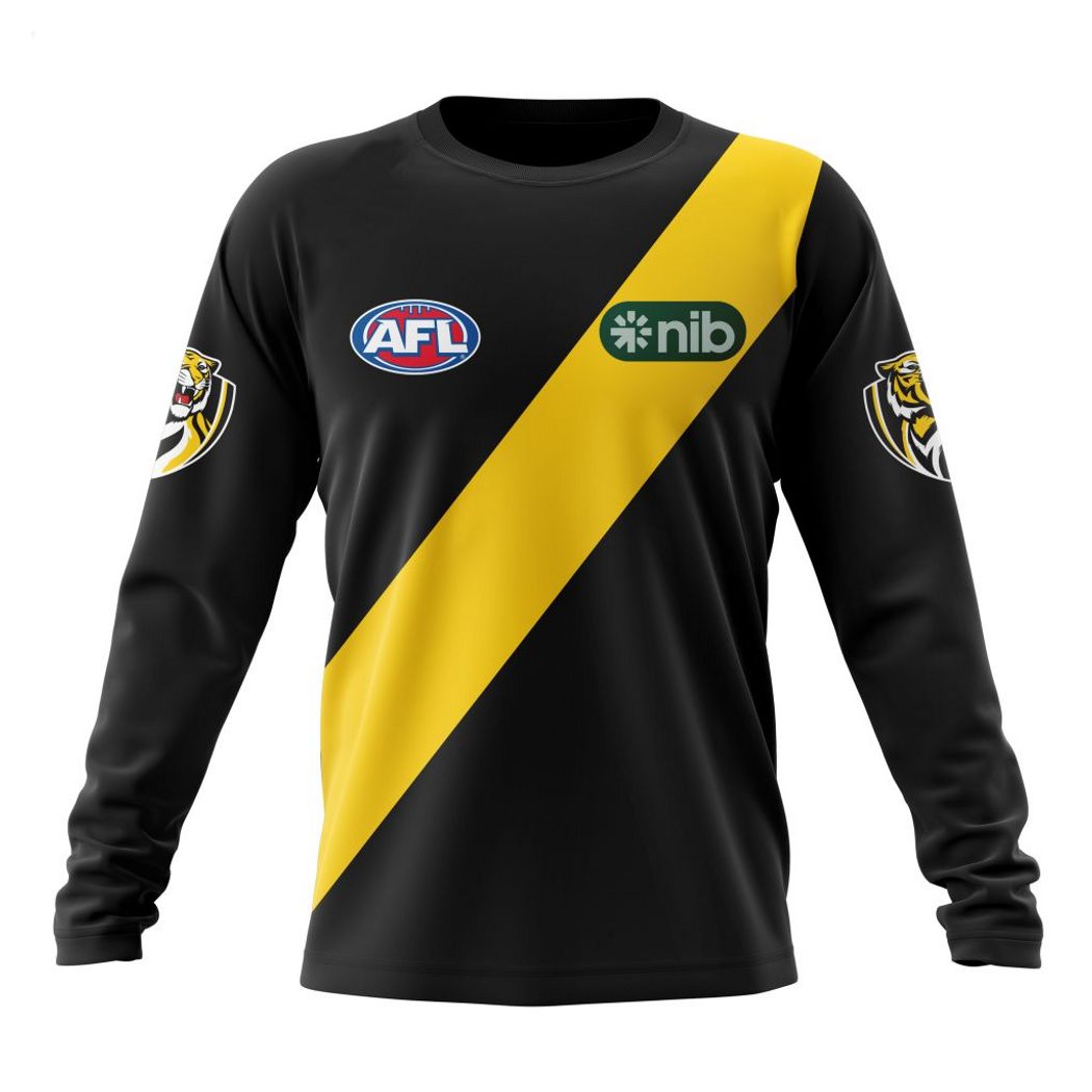 Personalized AFL Richmond Tigers Home Kits 2023 T-Shirt - Famjoys Personalized AFL Richmond Tigers Home Kits 2023 T-Shirt - Famjoys