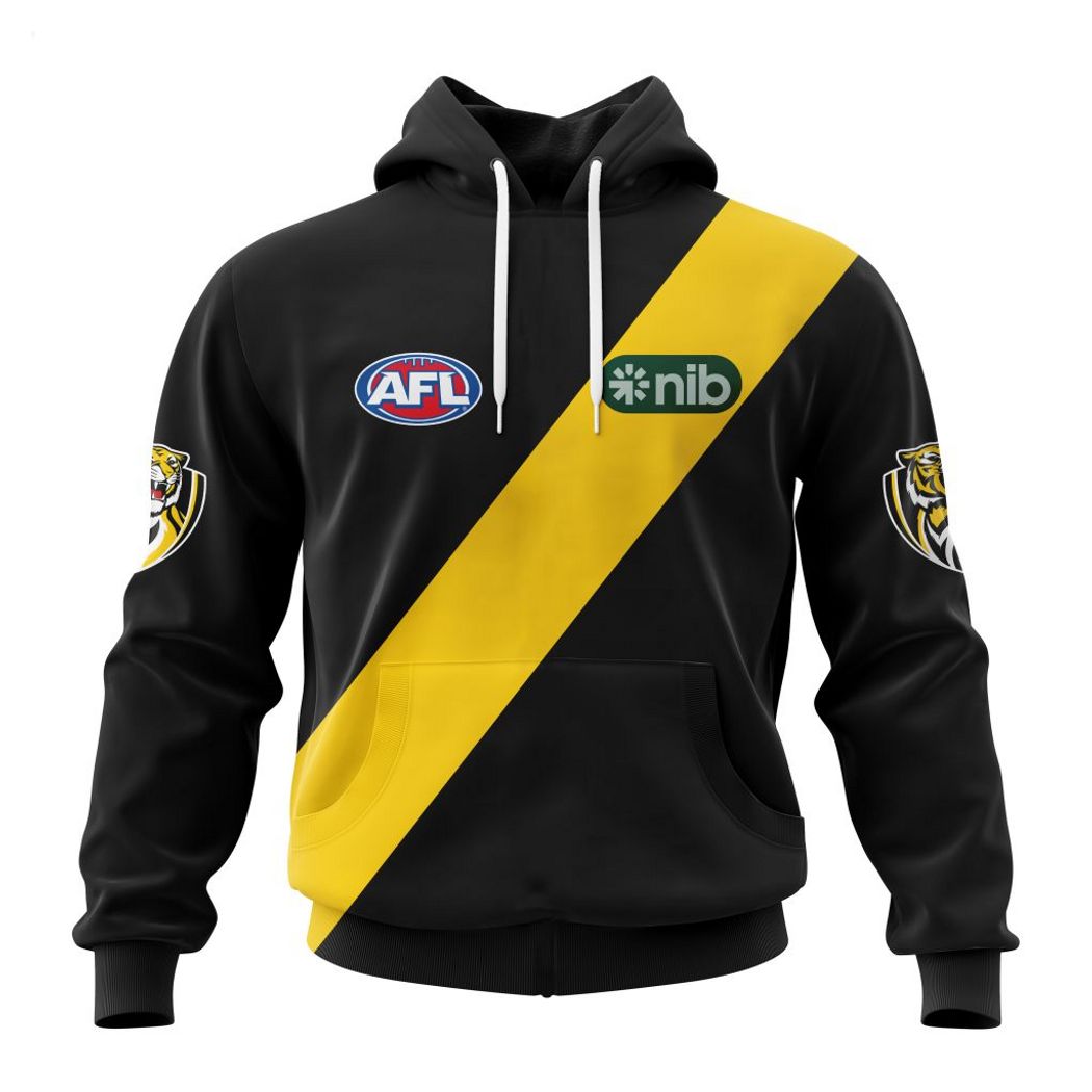 Personalized AFL Richmond Tigers Home Kits 2023 T-Shirt - Famjoys Personalized AFL Richmond Tigers Home Kits 2023 T-Shirt - Famjoys