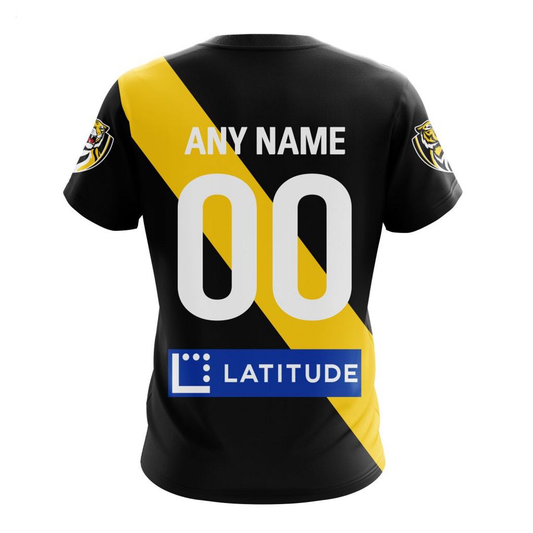 Personalized AFL Richmond Tigers Home Kits 2023 T-Shirt - Famjoys Personalized AFL Richmond Tigers Home Kits 2023 T-Shirt - Famjoys
