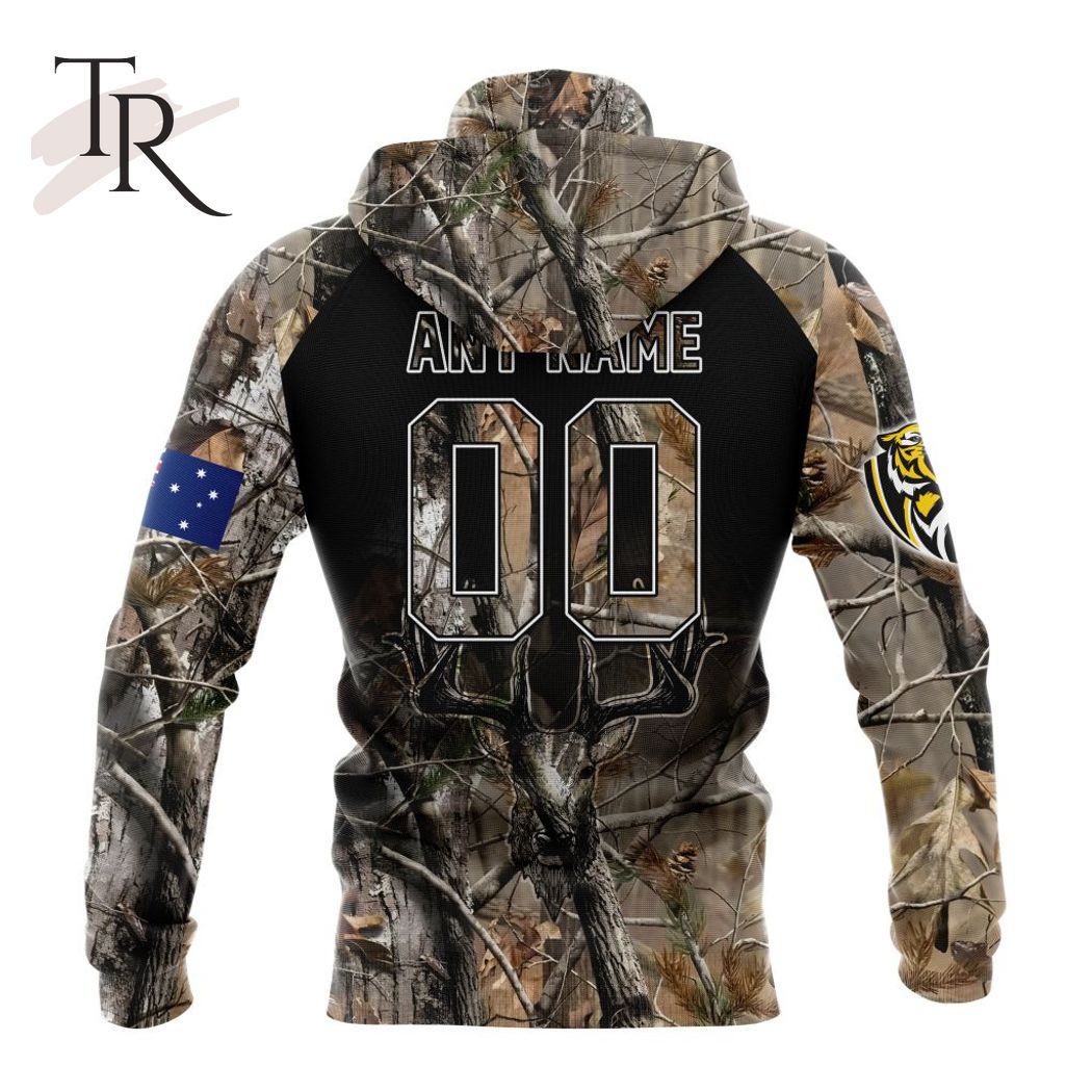 Personalized AFL Richmond Tigers Special Camo Realtree Hunting Hoodie 3D - Famjoys Personalized AFL Richmond Tigers Special Camo Realtree Hunting Hoodie 3D - Famjoys