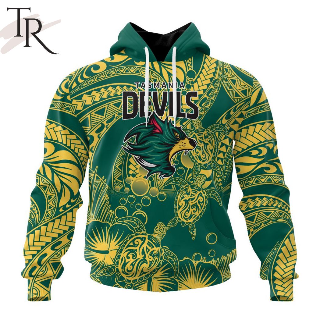 Personalized AFL Tasmania Football Special Polynesian Design Hoodie - Famjoys Personalized AFL Tasmania Football Special Polynesian Design Hoodie - Famjoys