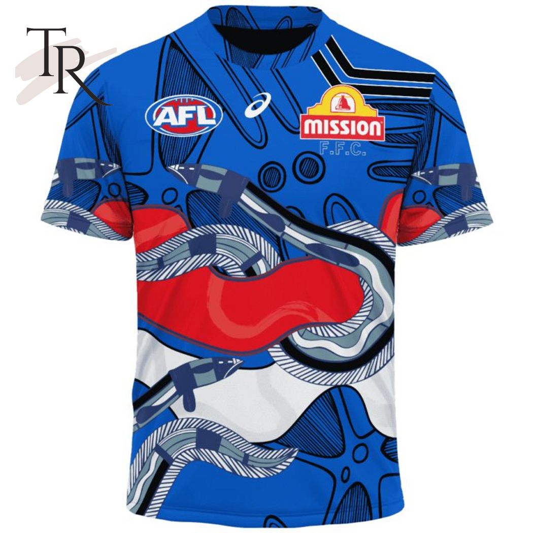 Personalized AFL Western Bulldogs Special Indigenous Design Hoodie 3D - Famjoys Personalized AFL Western Bulldogs Special Indigenous Design Hoodie 3D - Famjoys