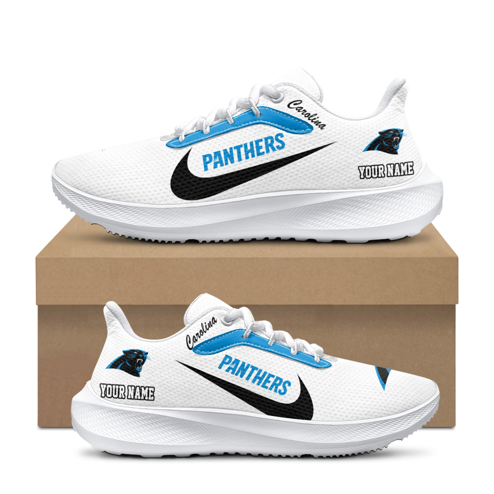Personalized Carolina Panthers Running Sneakers - Famjoys Personalized Carolina Panthers Running Sneakers - Famjoys