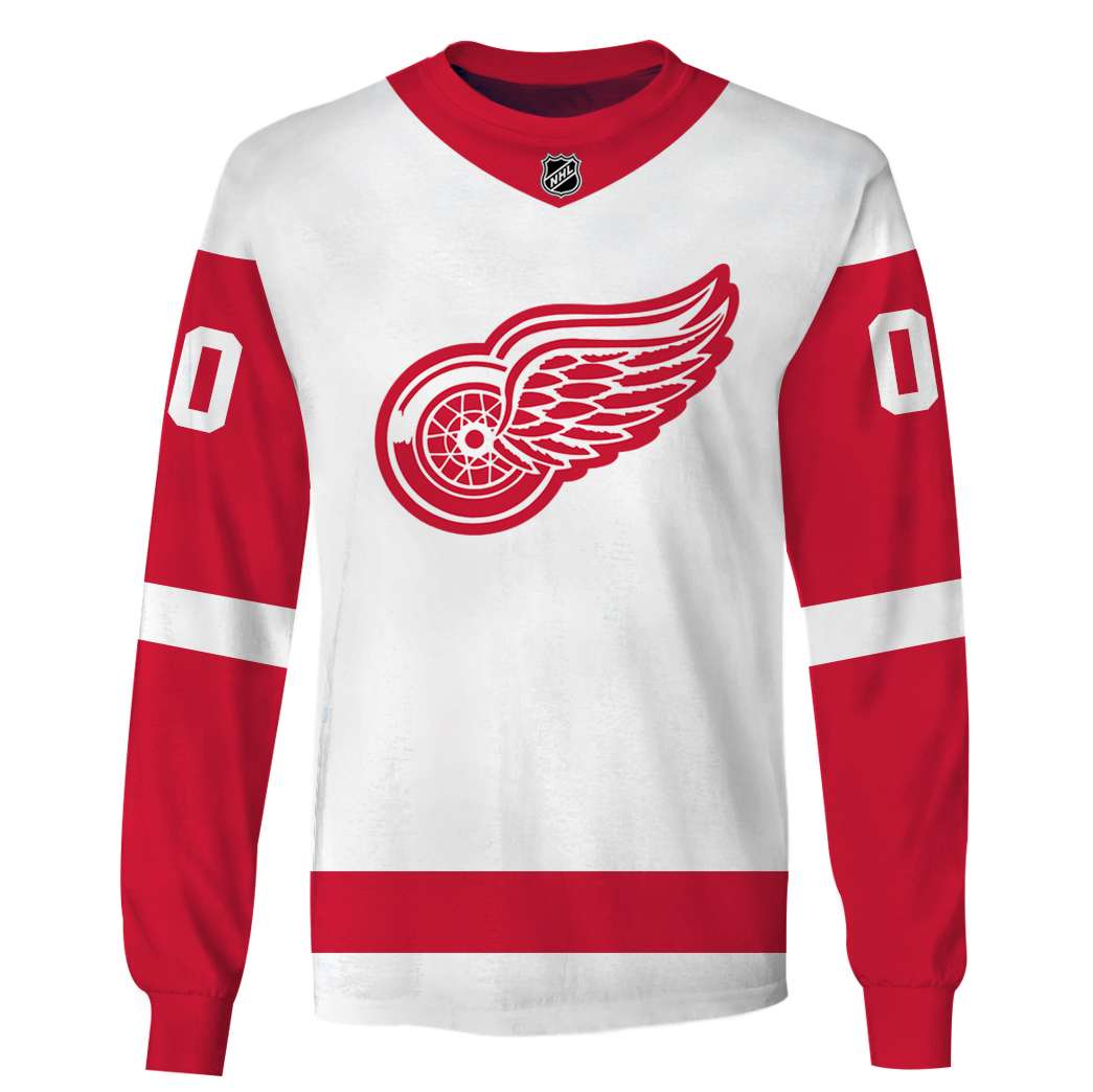 Personalized Detroit Red Wings custom name and number 3d full printing hoodie - Famjoys Personalized Detroit Red Wings custom name and number 3d full printing hoodie - Famjoys