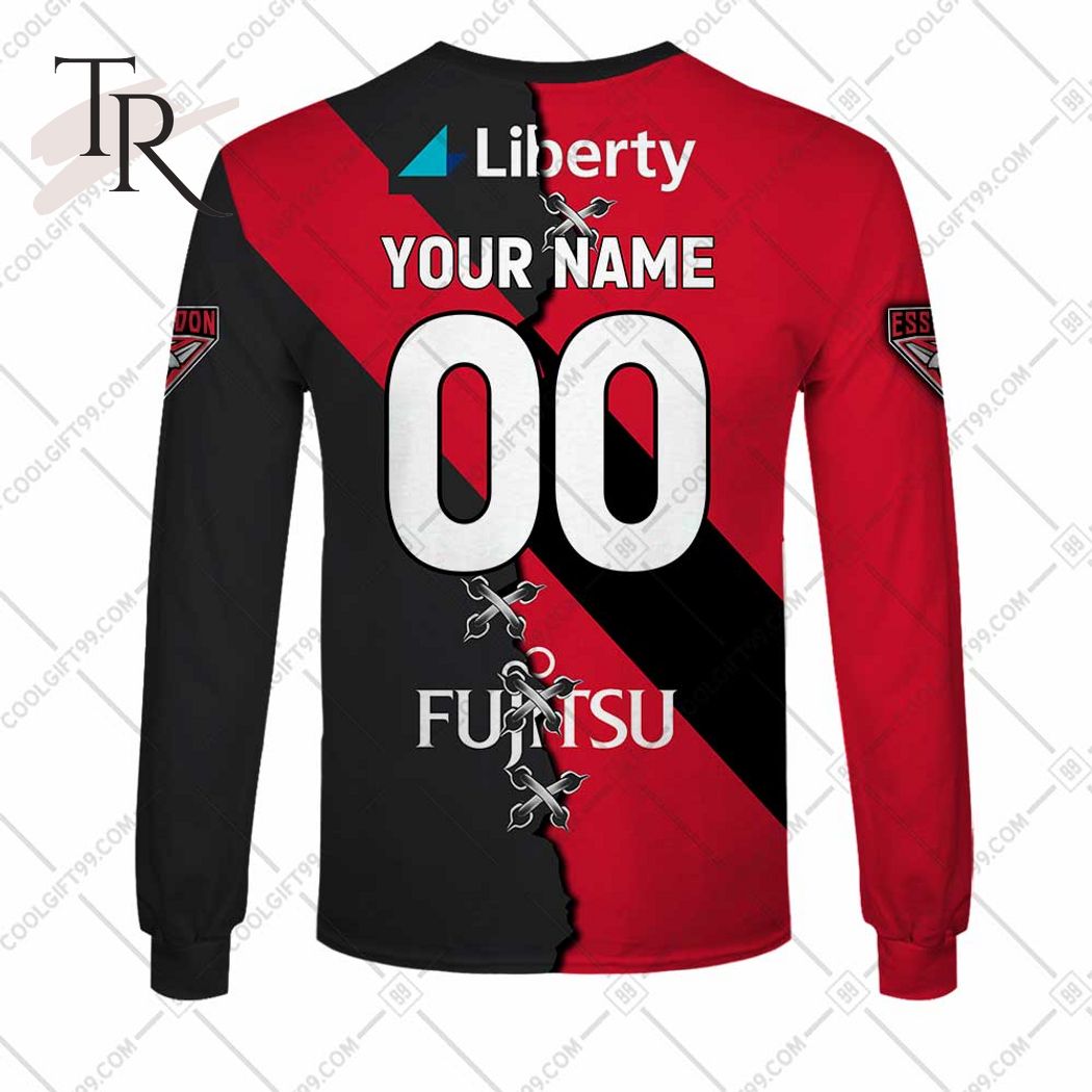Personalized Guernsey Mix V2 AFL Essendon Bombers Hoodie 3D - Famjoys Personalized Guernsey Mix V2 AFL Essendon Bombers Hoodie 3D - Famjoys