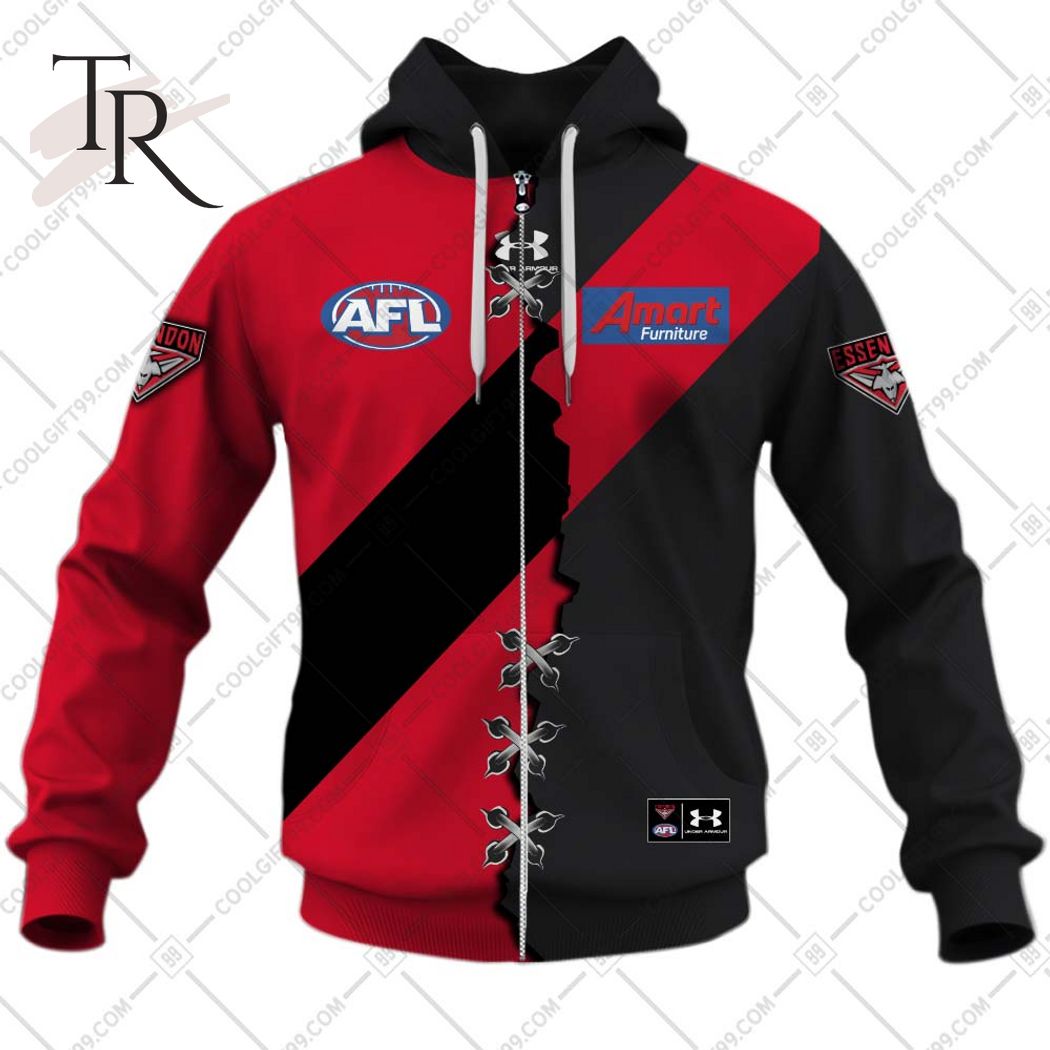 Personalized Guernsey Mix V2 AFL Essendon Bombers Hoodie 3D - Famjoys Personalized Guernsey Mix V2 AFL Essendon Bombers Hoodie 3D - Famjoys